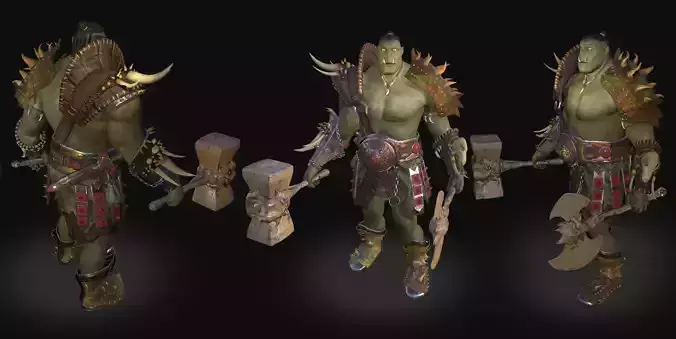 Orc Warrior Game ready model PBR