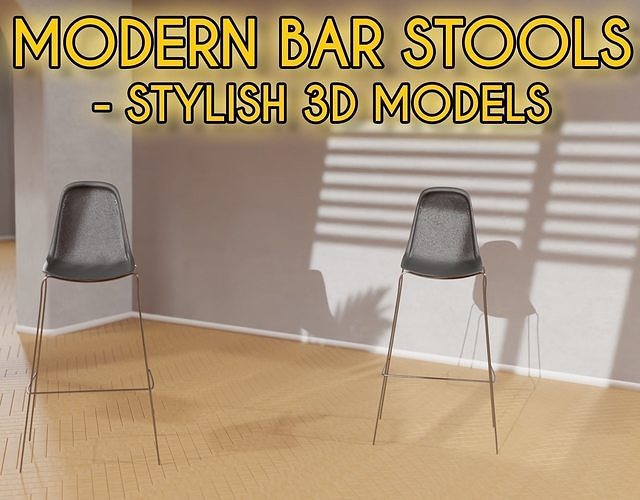 Modern Bar Stools - Stylish 3D Models 3D model