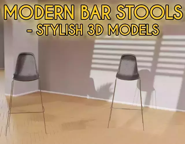 Modern Bar Stools - Stylish 3D Models