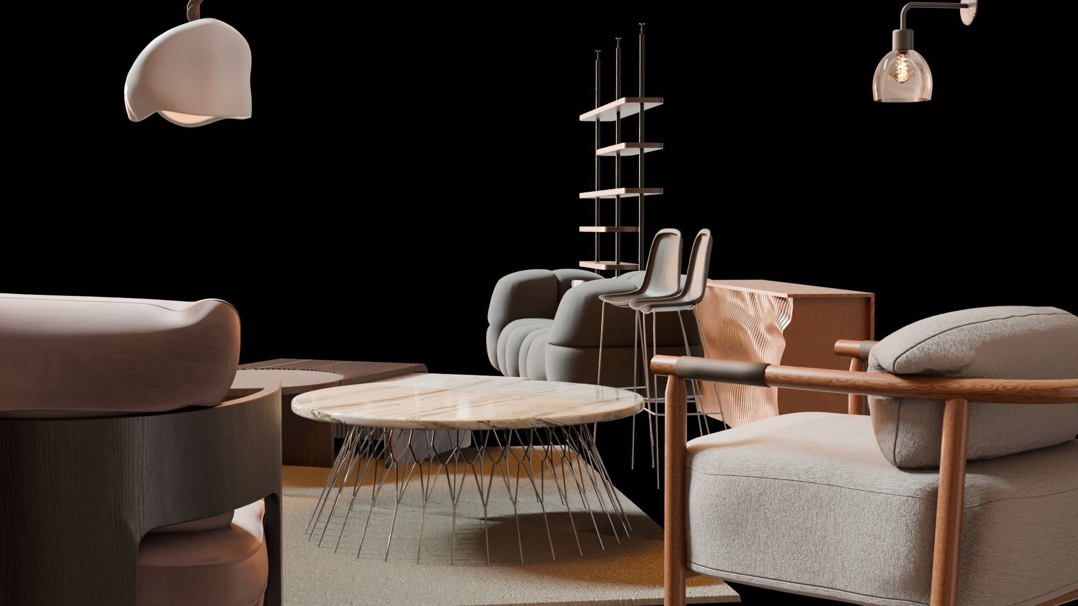 Parametric Wood Cabinet - Dynamic 3D Model 3D model_2