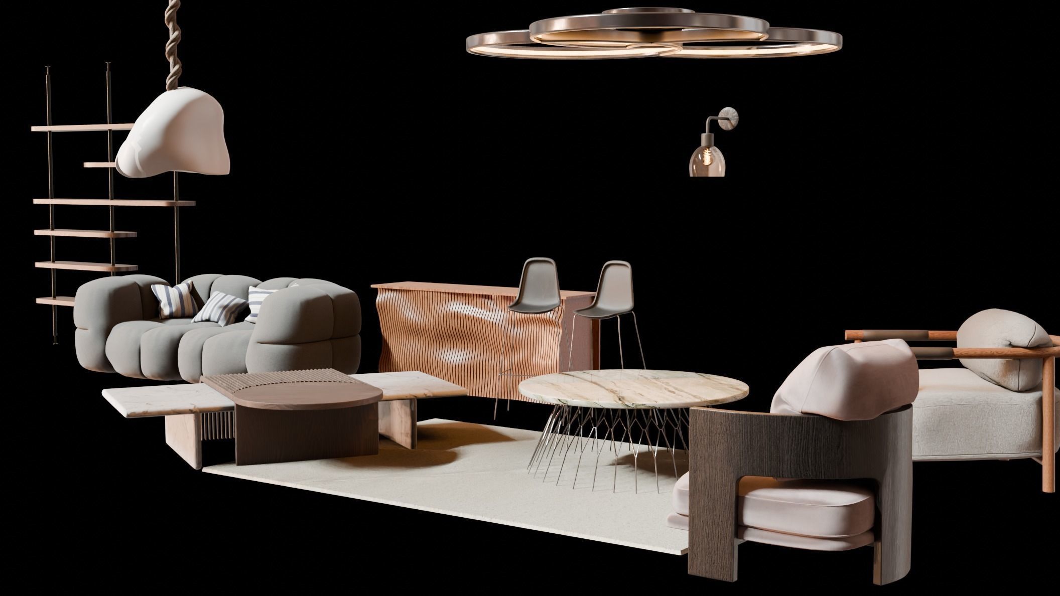 Parametric Wood Cabinet - Dynamic 3D Model 3D model_3