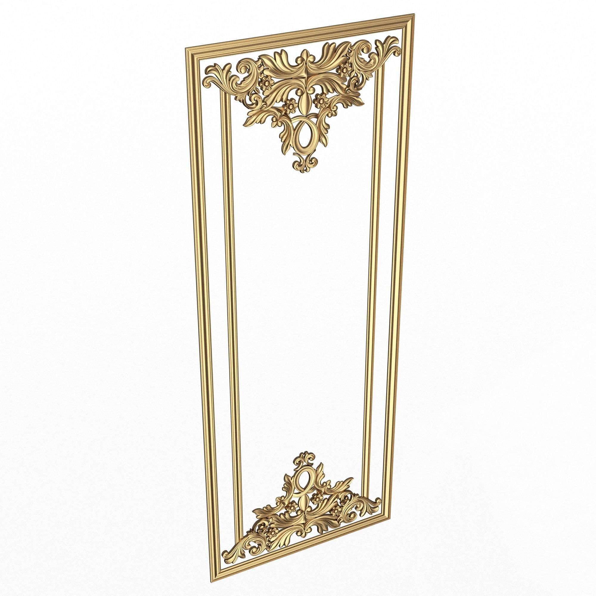 Boiserie Carved Decoration Panel 019 Low-poly 3D model_1