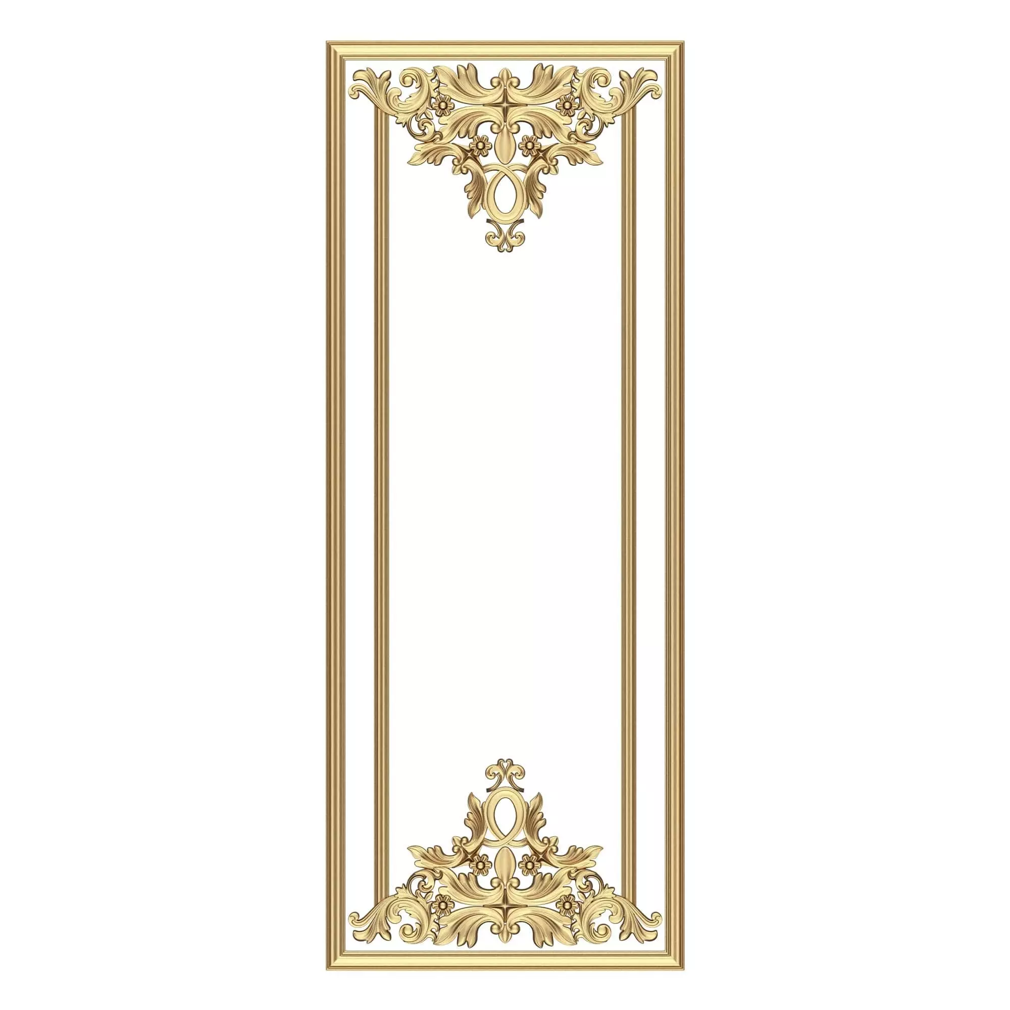 Boiserie Carved Decoration Panel 019 Low-poly 3D model_0