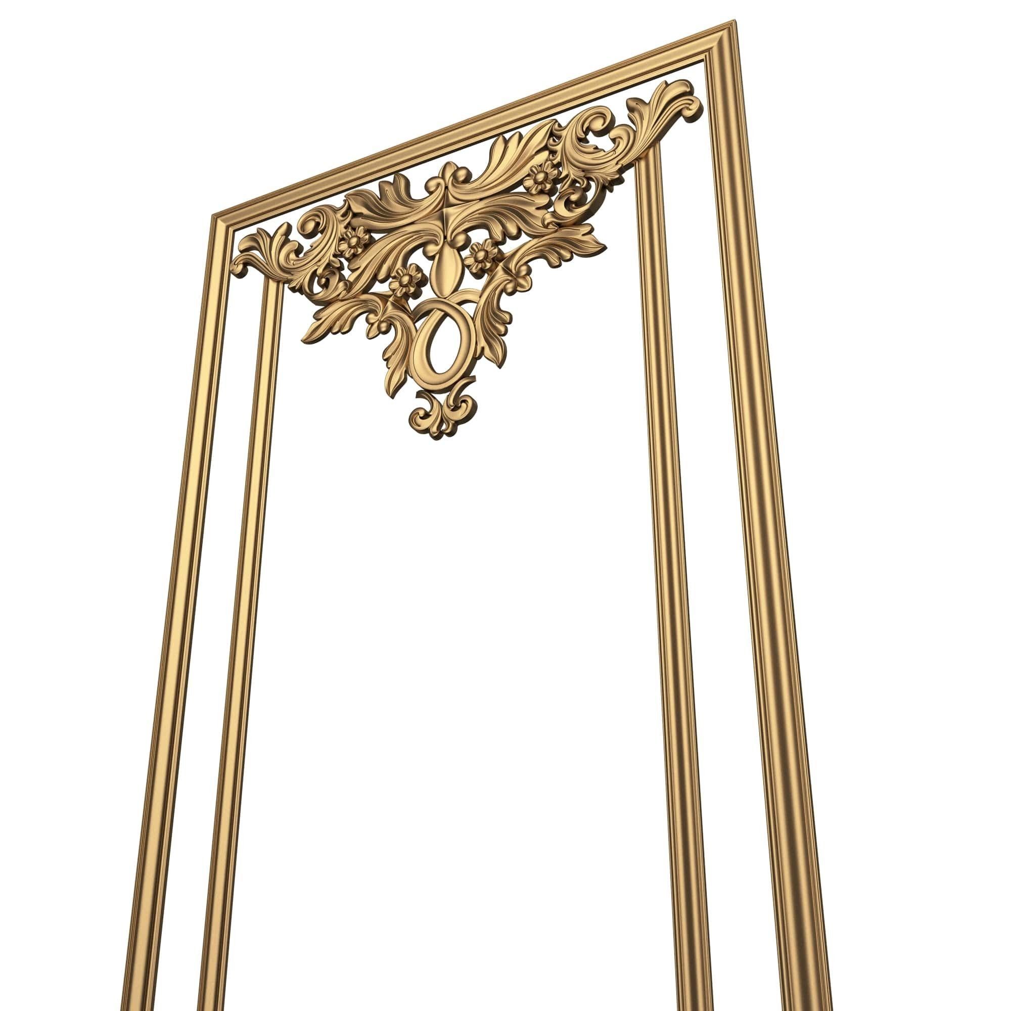 Boiserie Carved Decoration Panel 019 Low-poly 3D model_4