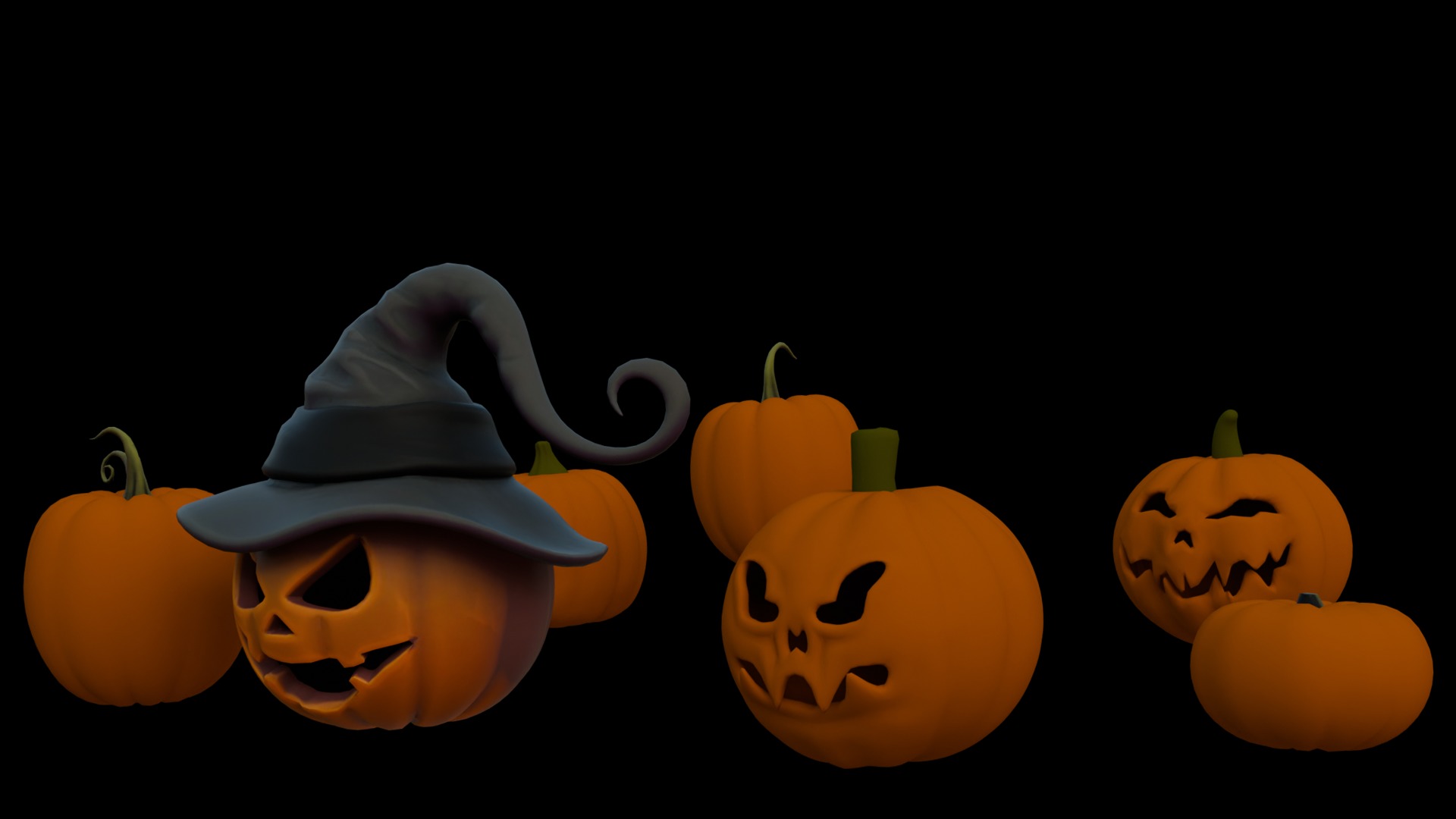 halloween scary pumpkin halloween pumpkin halloween decoration 3D model_2