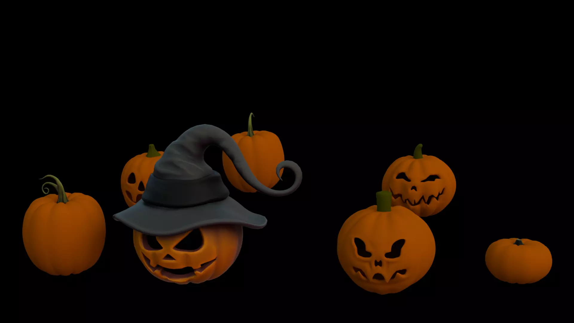 halloween scary pumpkin halloween pumpkin halloween decoration 3D model_0