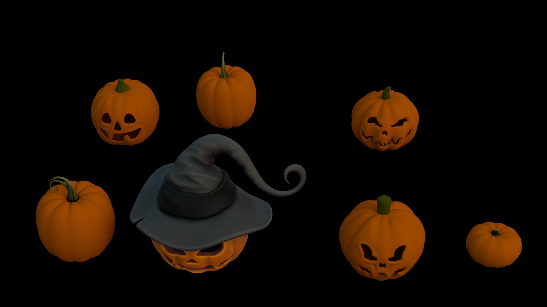halloween scary pumpkin halloween pumpkin halloween decoration 3D model_1