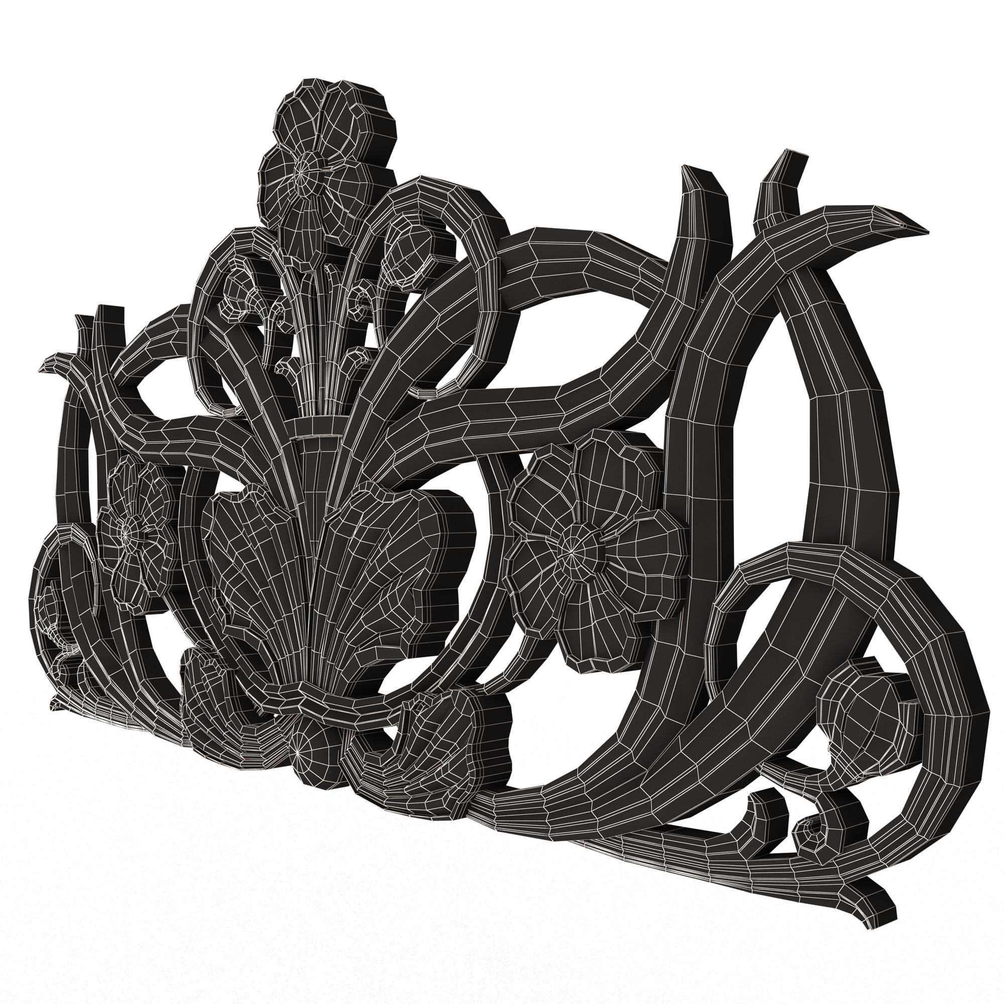 Collection of Carved Plaster Molding Decorations 02 Low-poly 3D model_71