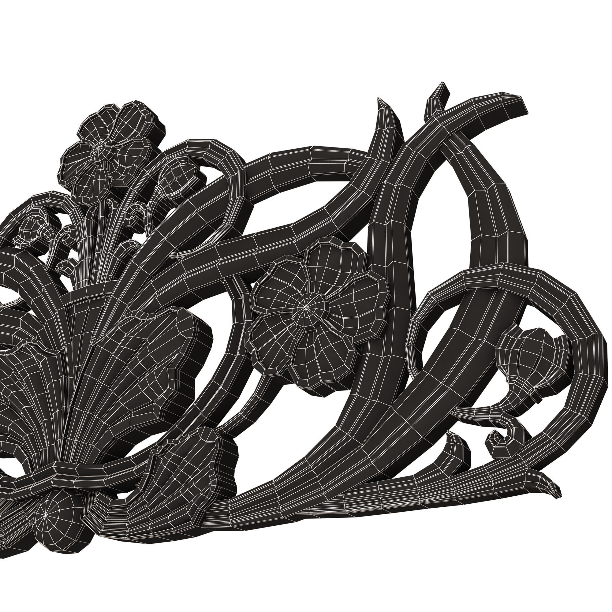 Collection of Carved Plaster Molding Decorations 02 Low-poly 3D model_80