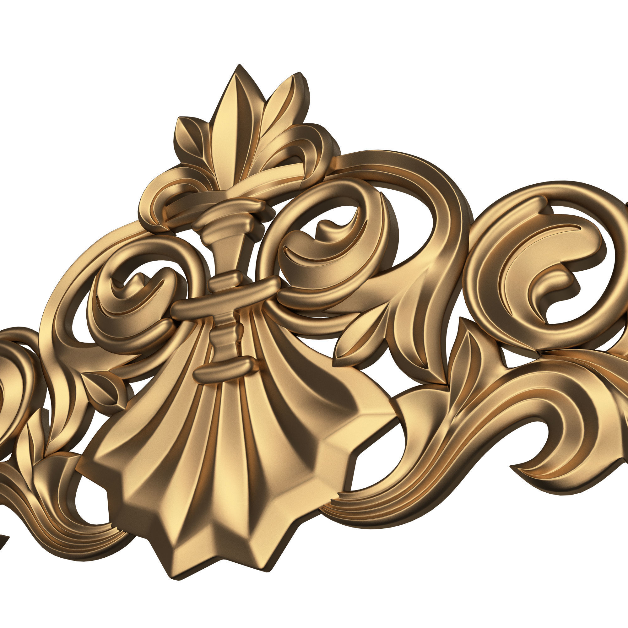 Collection of Carved Plaster Molding Decorations 02 Low-poly 3D model_4