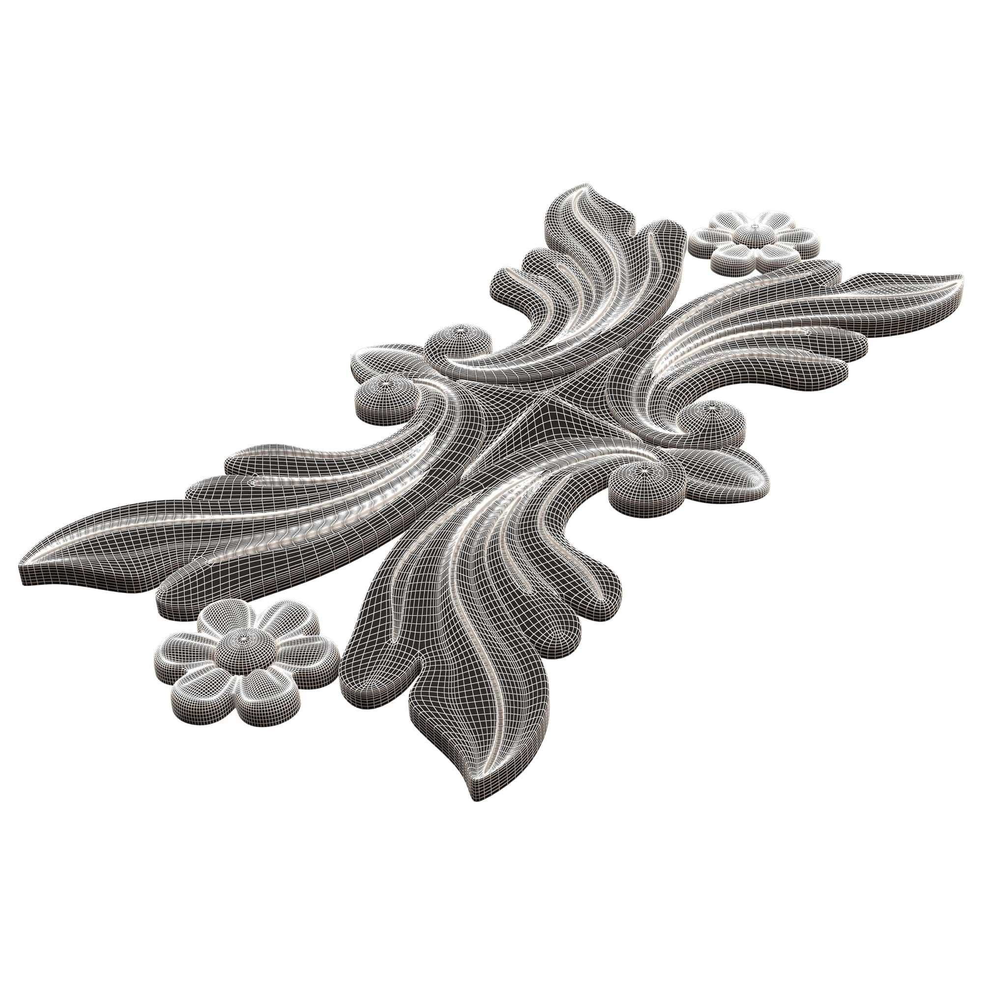 Collection of Carved Plaster Molding Decorations 02 Low-poly 3D model_51