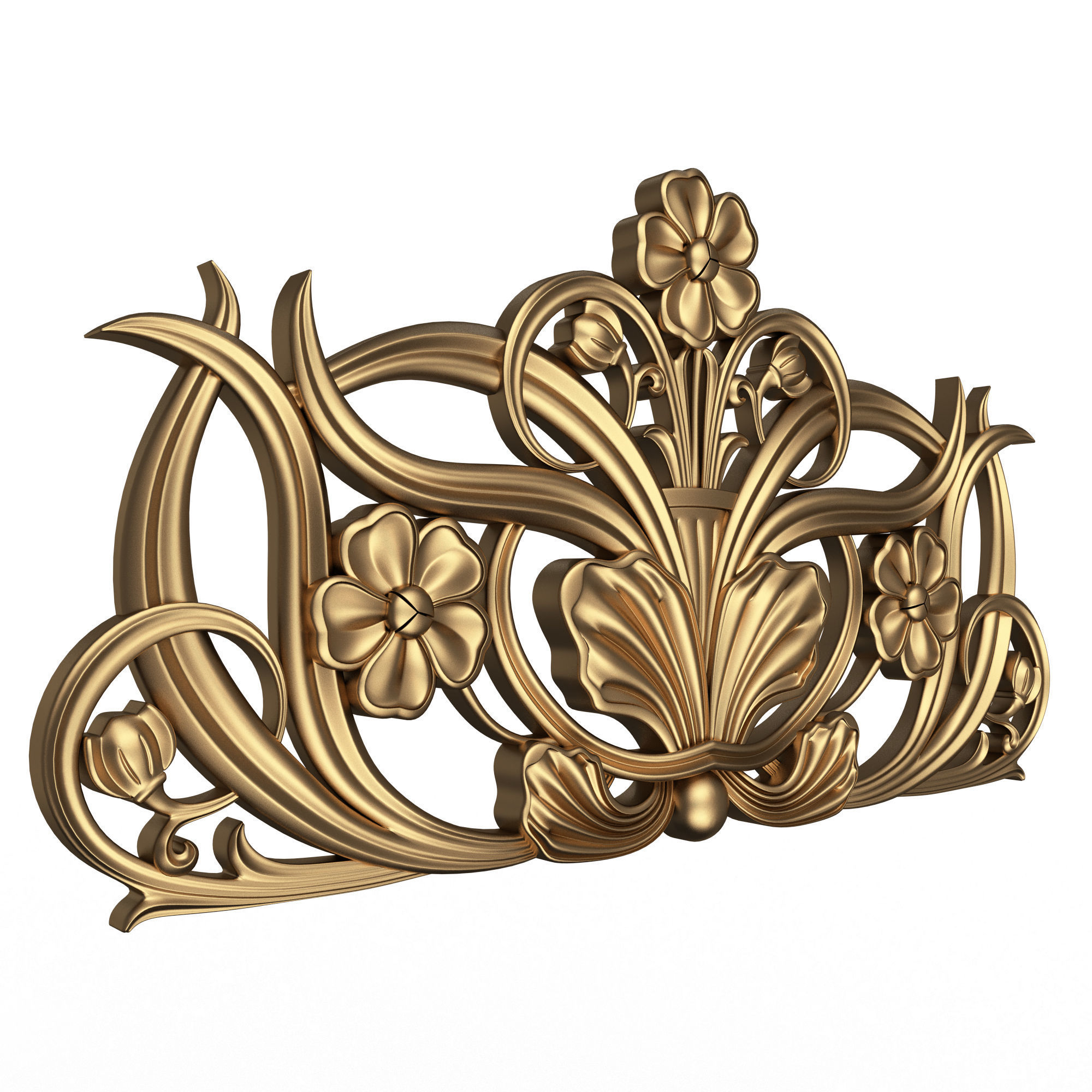 Collection of Carved Plaster Molding Decorations 02 Low-poly 3D model_24