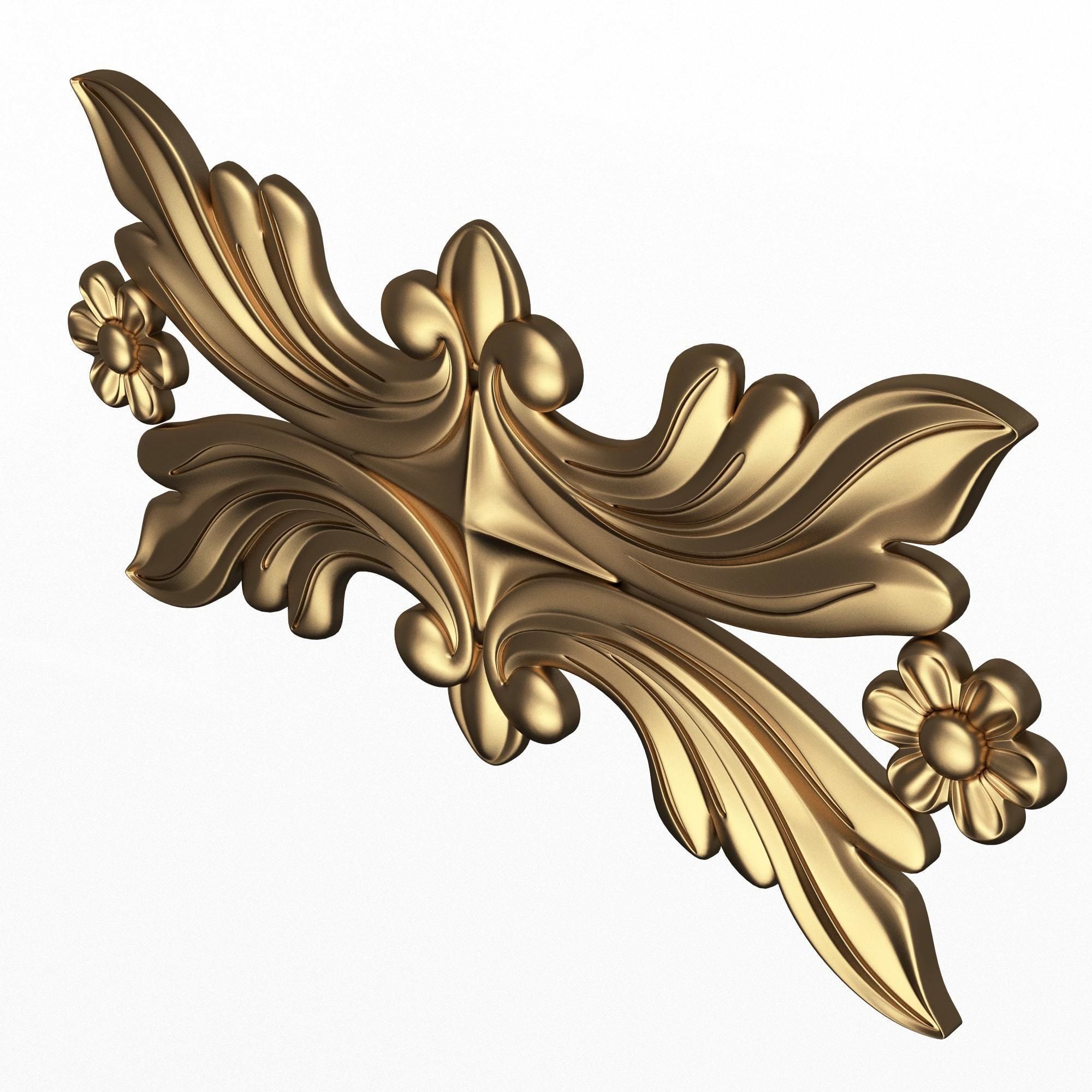 Collection of Carved Plaster Molding Decorations 02 Low-poly 3D model_19