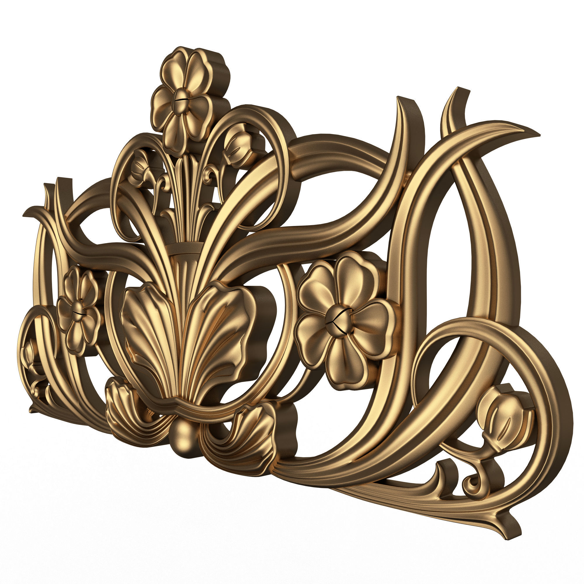 Collection of Carved Plaster Molding Decorations 02 Low-poly 3D model_35