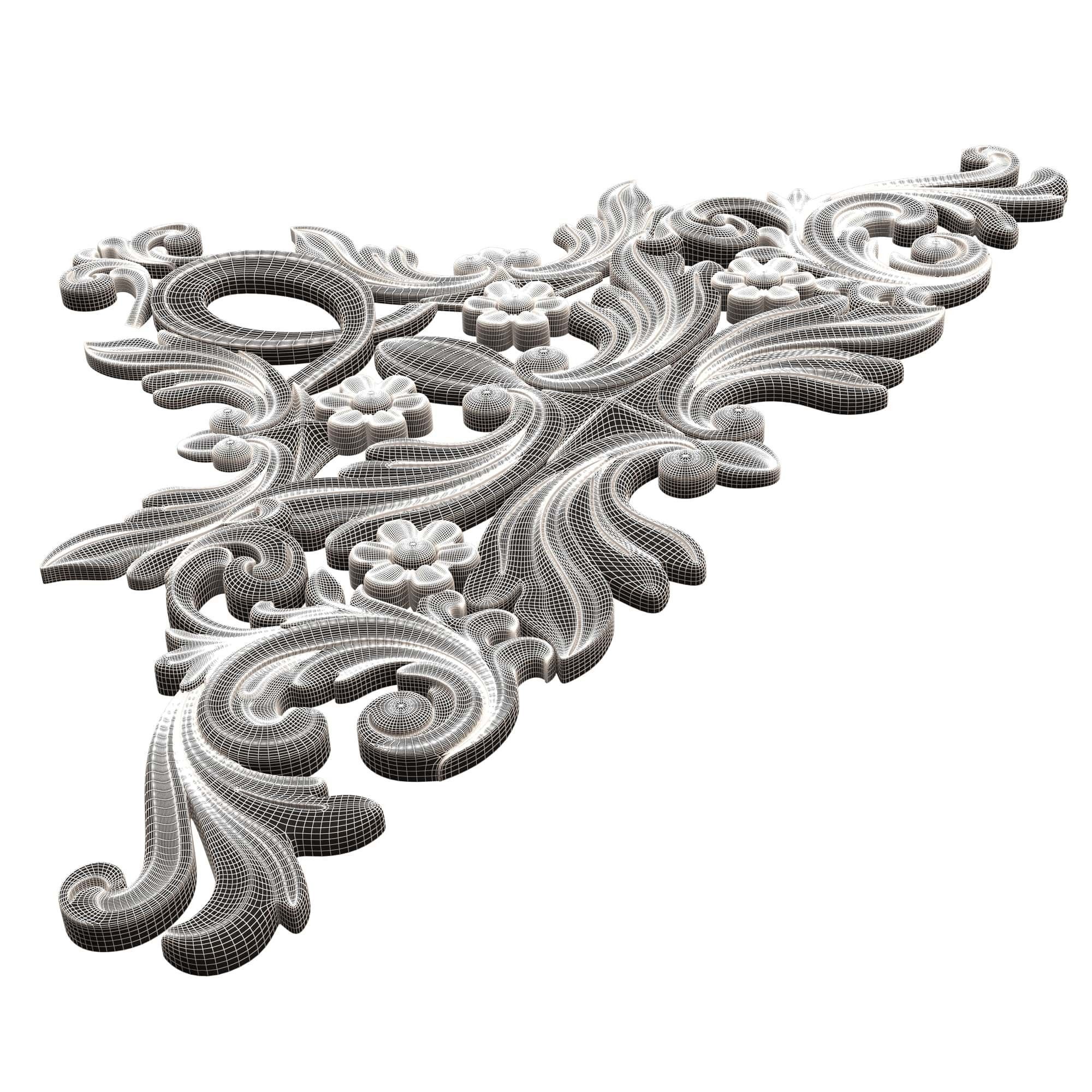 Collection of Carved Plaster Molding Decorations 02 Low-poly 3D model_65