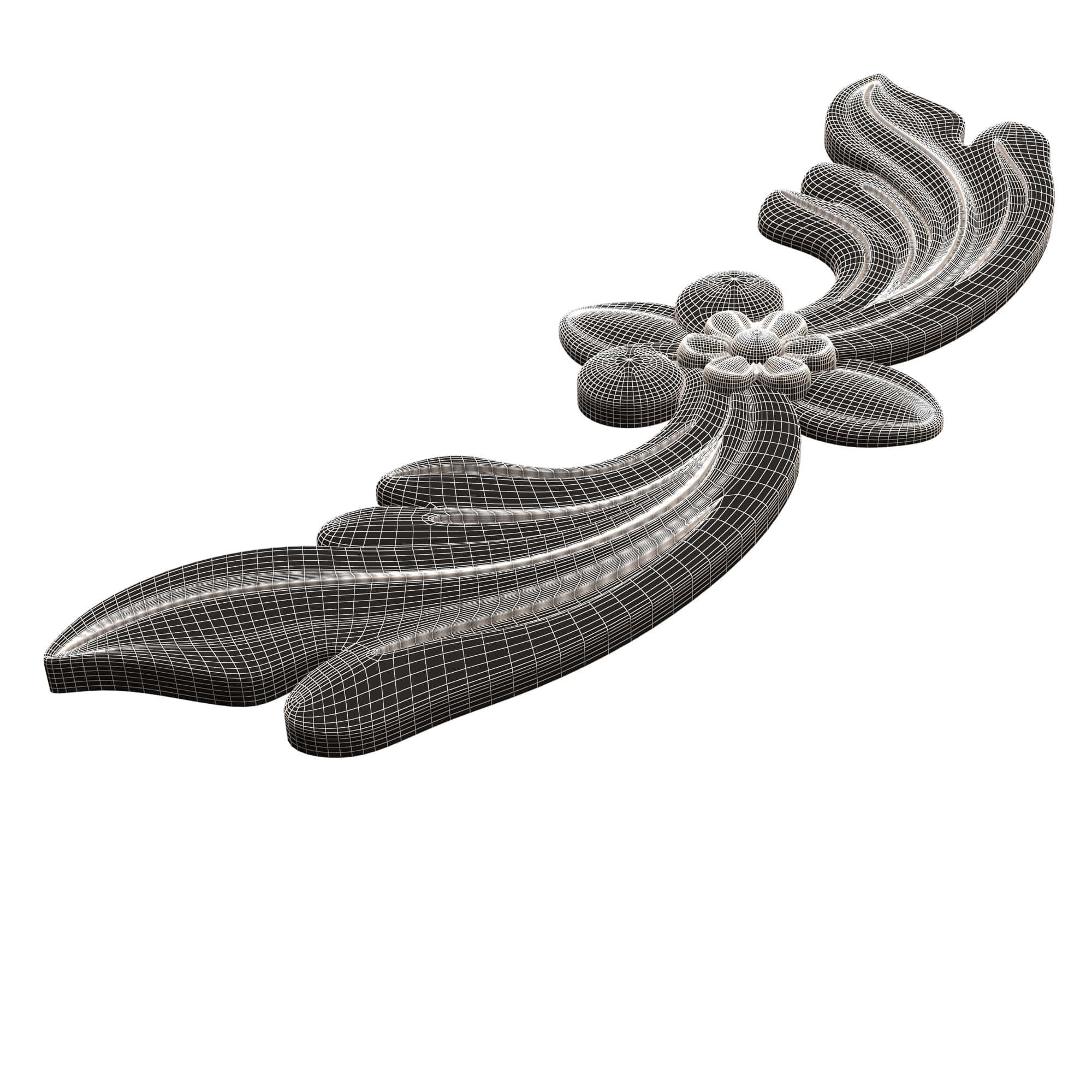 Collection of Carved Plaster Molding Decorations 02 Low-poly 3D model_57