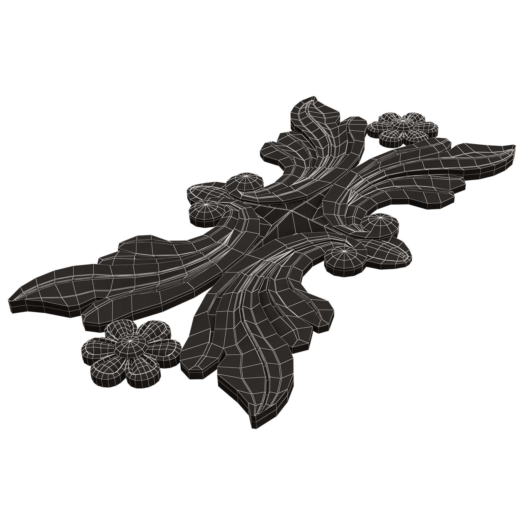 Collection of Carved Plaster Molding Decorations 02 Low-poly 3D model_86