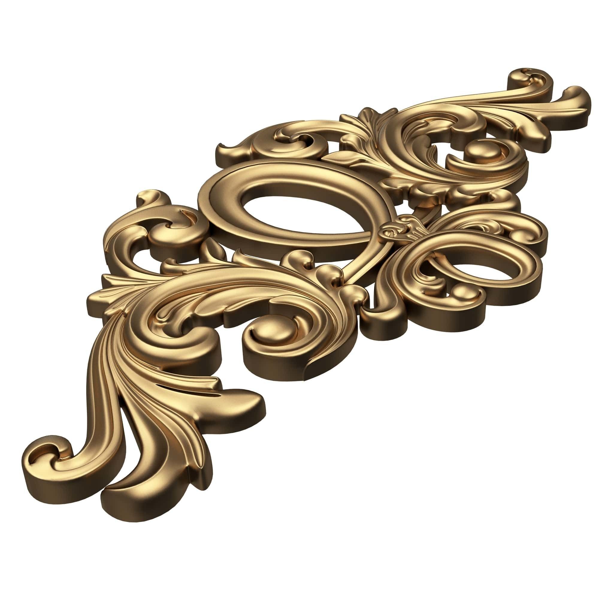 Collection of Carved Plaster Molding Decorations 02 Low-poly 3D model_13