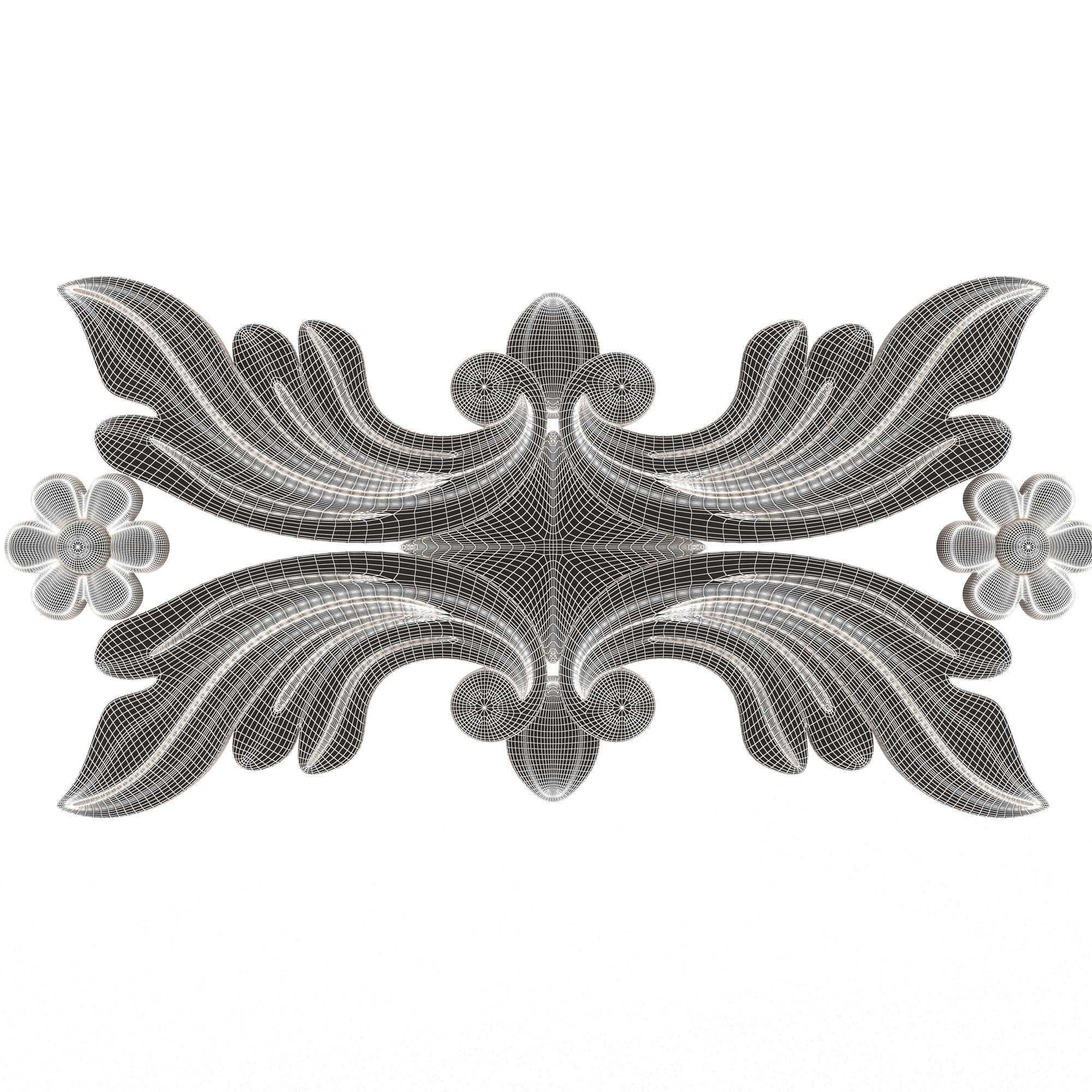 Collection of Carved Plaster Molding Decorations 02 Low-poly 3D model_48