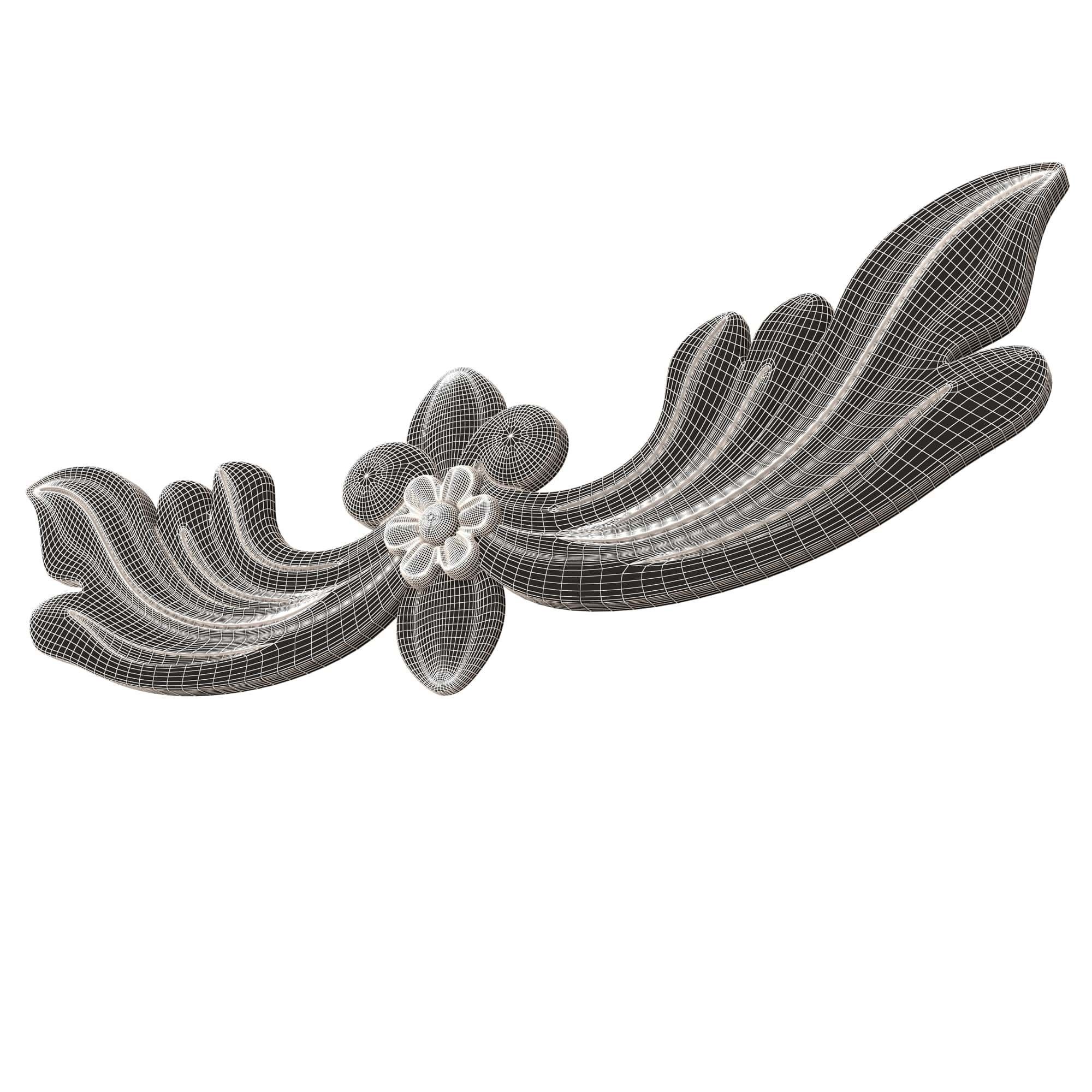 Collection of Carved Plaster Molding Decorations 02 Low-poly 3D model_56