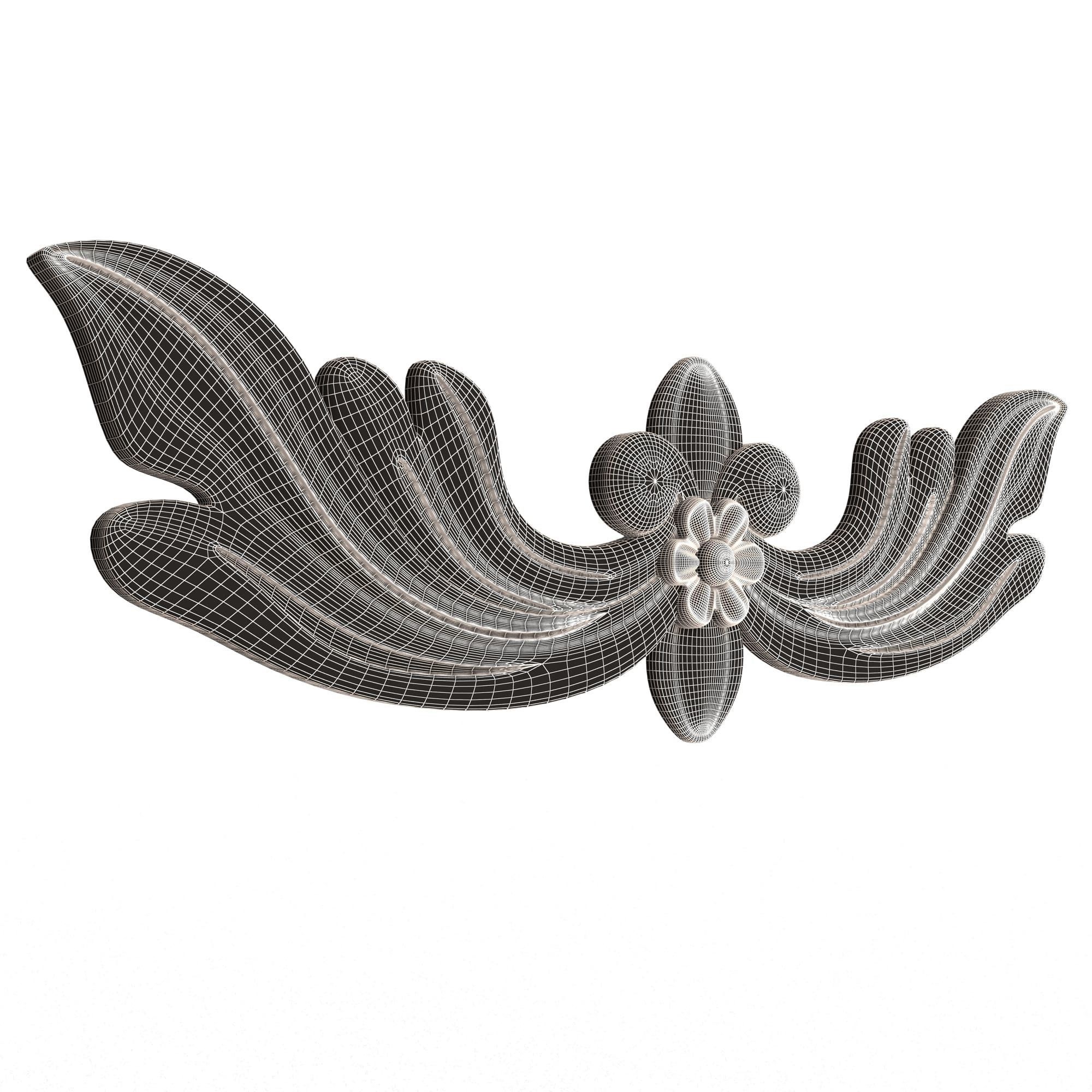 Collection of Carved Plaster Molding Decorations 02 Low-poly 3D model_54