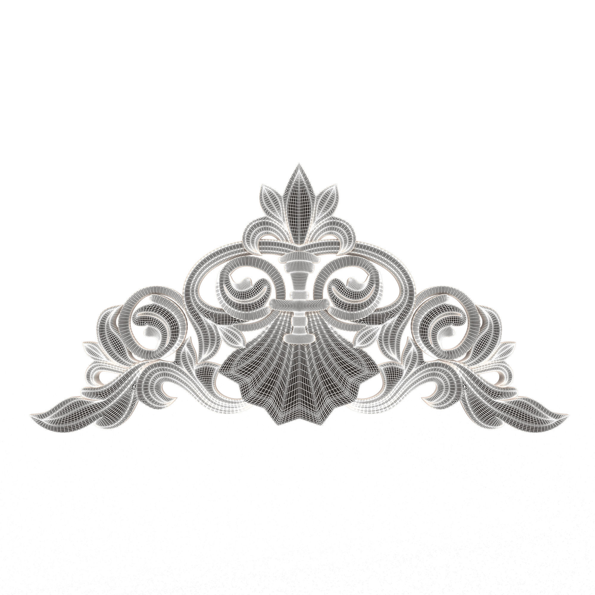 Collection of Carved Plaster Molding Decorations 02 Low-poly 3D model_37