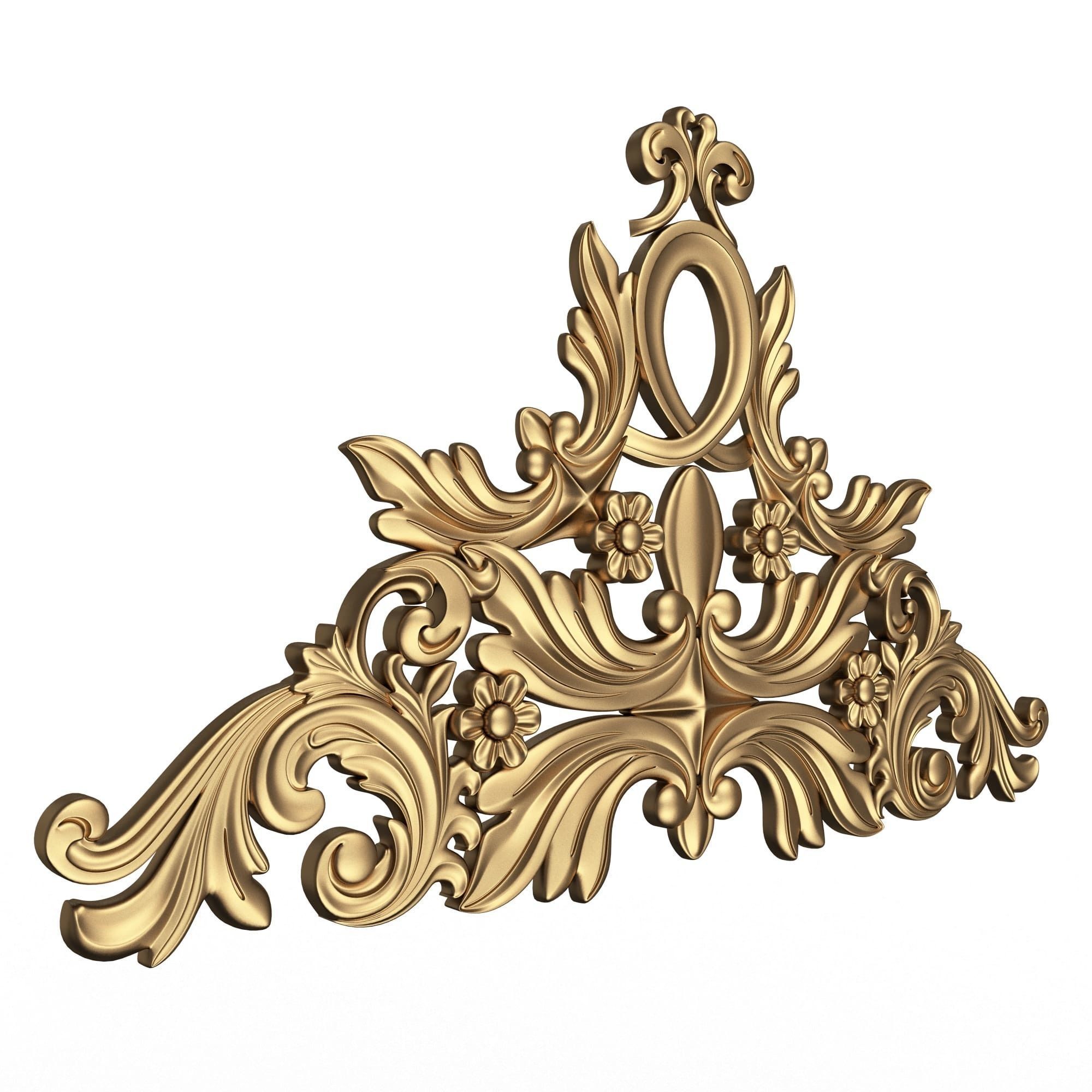Collection of Carved Plaster Molding Decorations 02 Low-poly 3D model_28