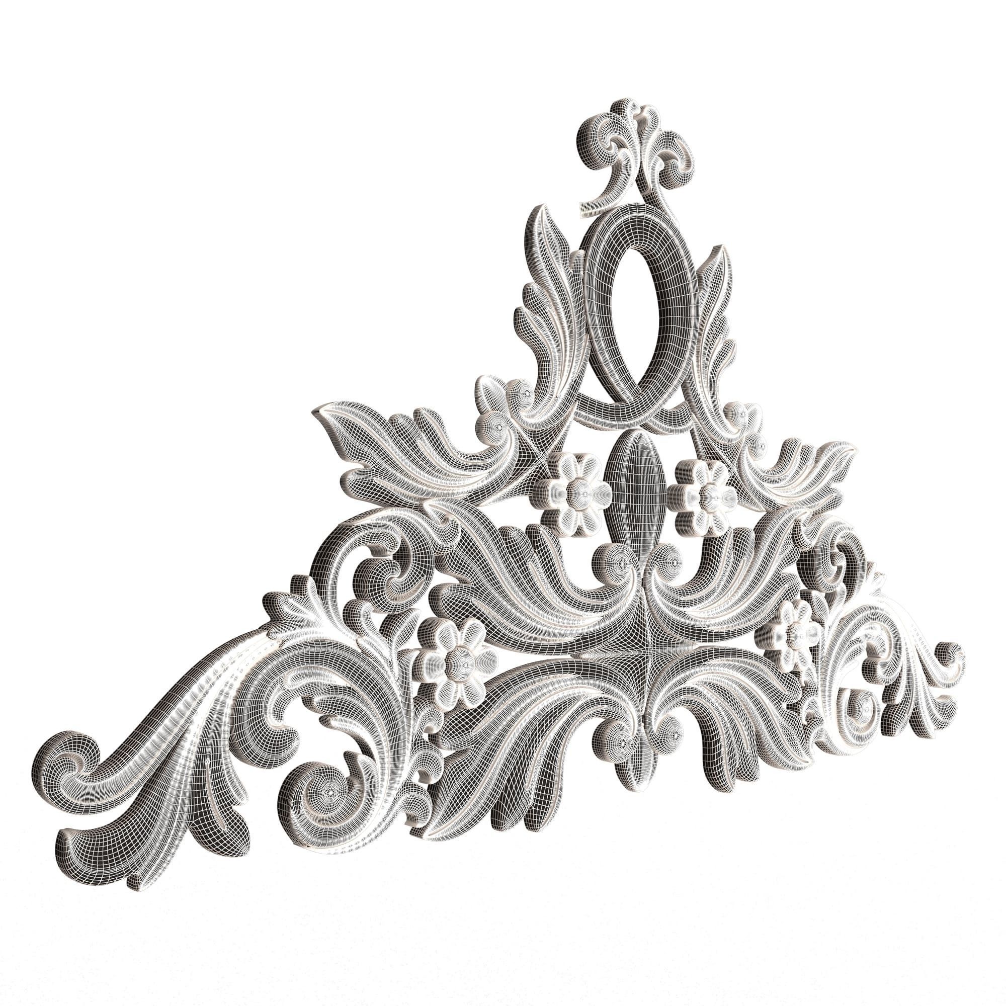 Collection of Carved Plaster Molding Decorations 02 Low-poly 3D model_64