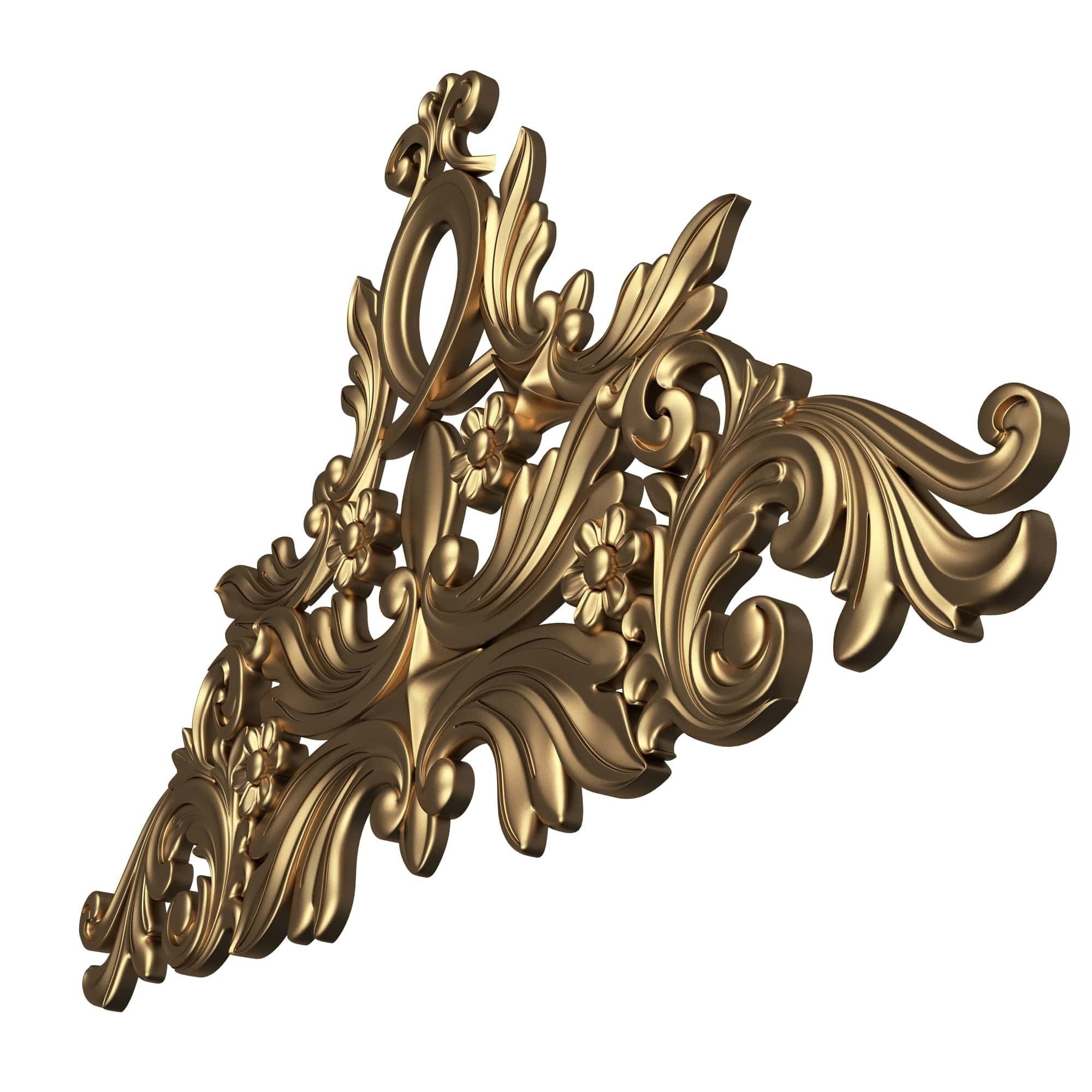 Collection of Carved Plaster Molding Decorations 02 Low-poly 3D model_32