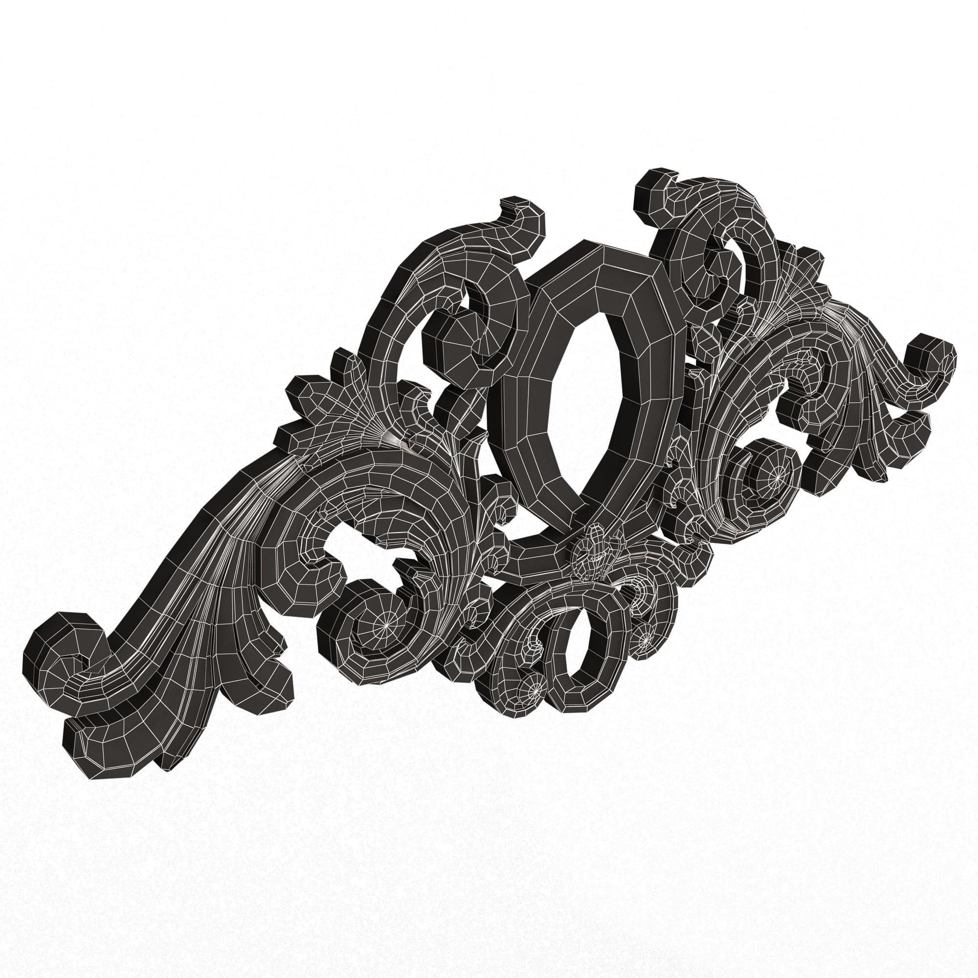 Collection of Carved Plaster Molding Decorations 02 Low-poly 3D model_85