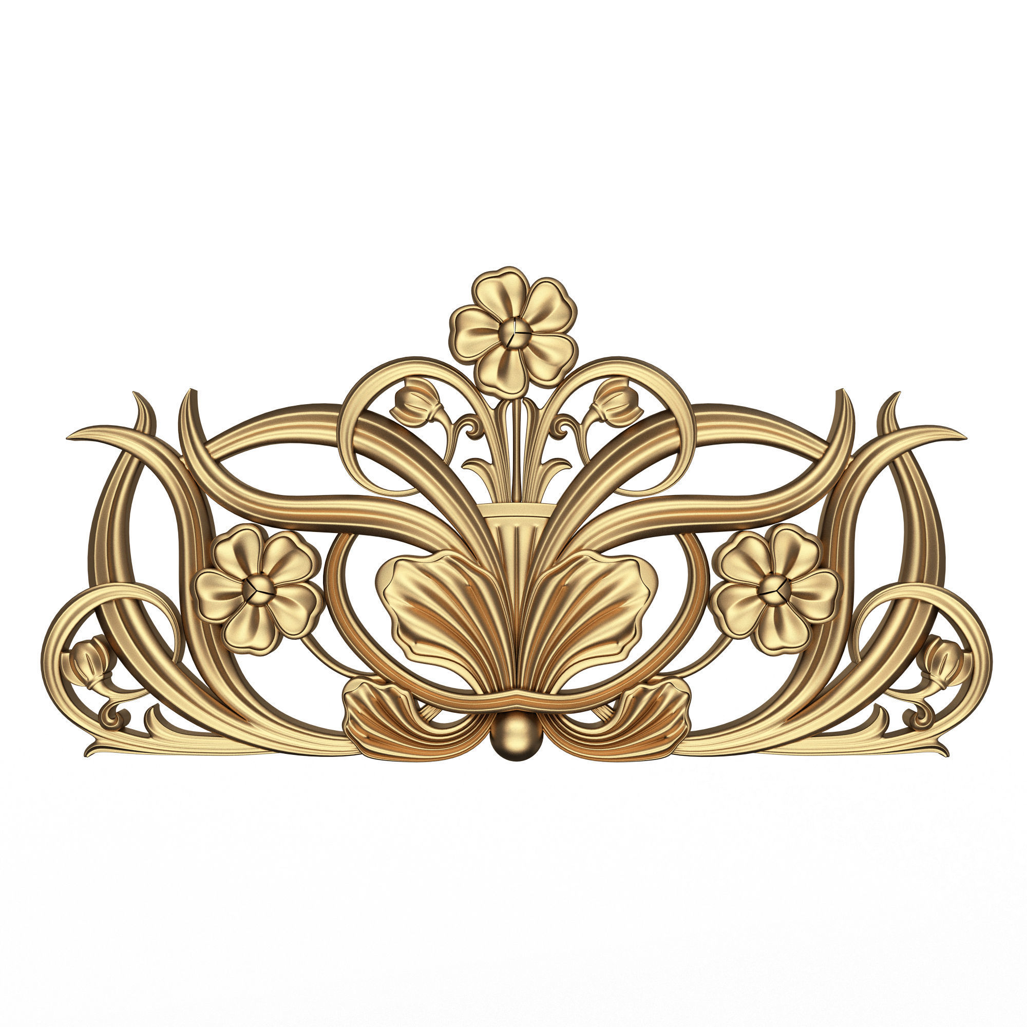 Collection of Carved Plaster Molding Decorations 02 Low-poly 3D model_5