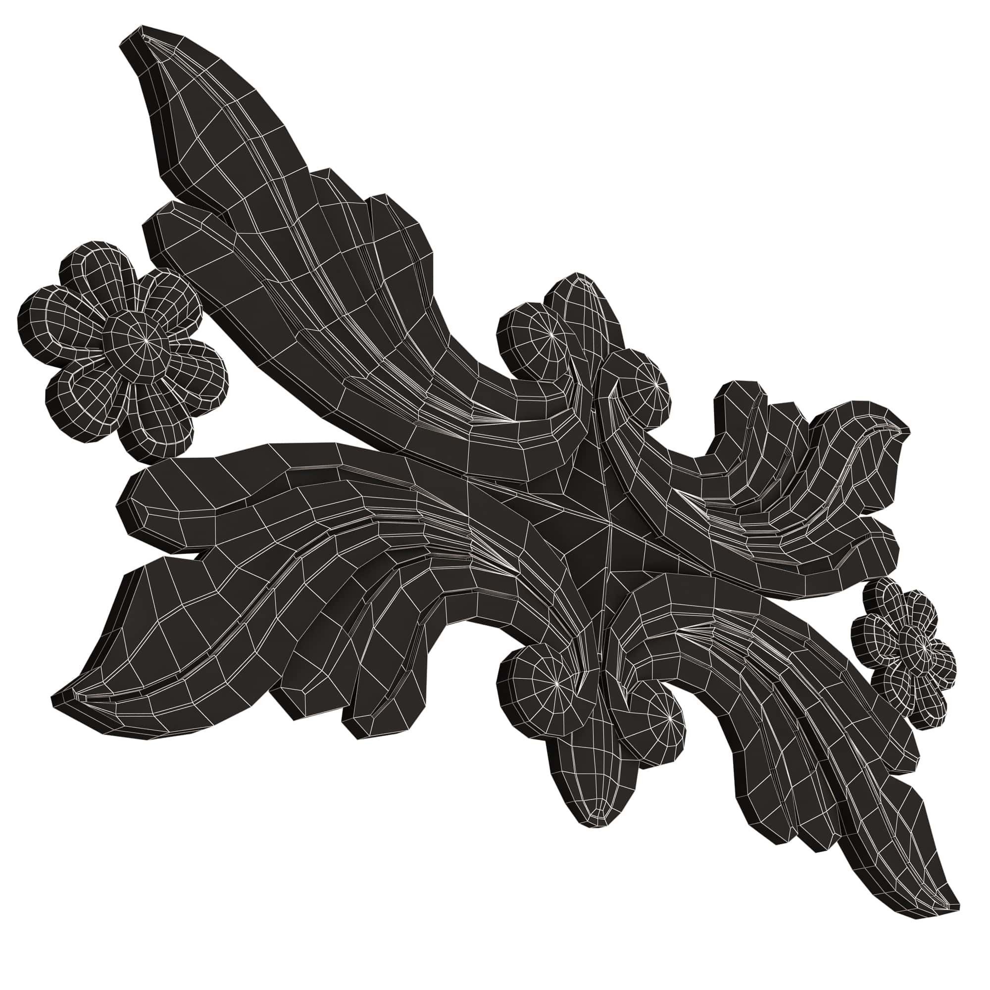 Collection of Carved Plaster Molding Decorations 02 Low-poly 3D model_81