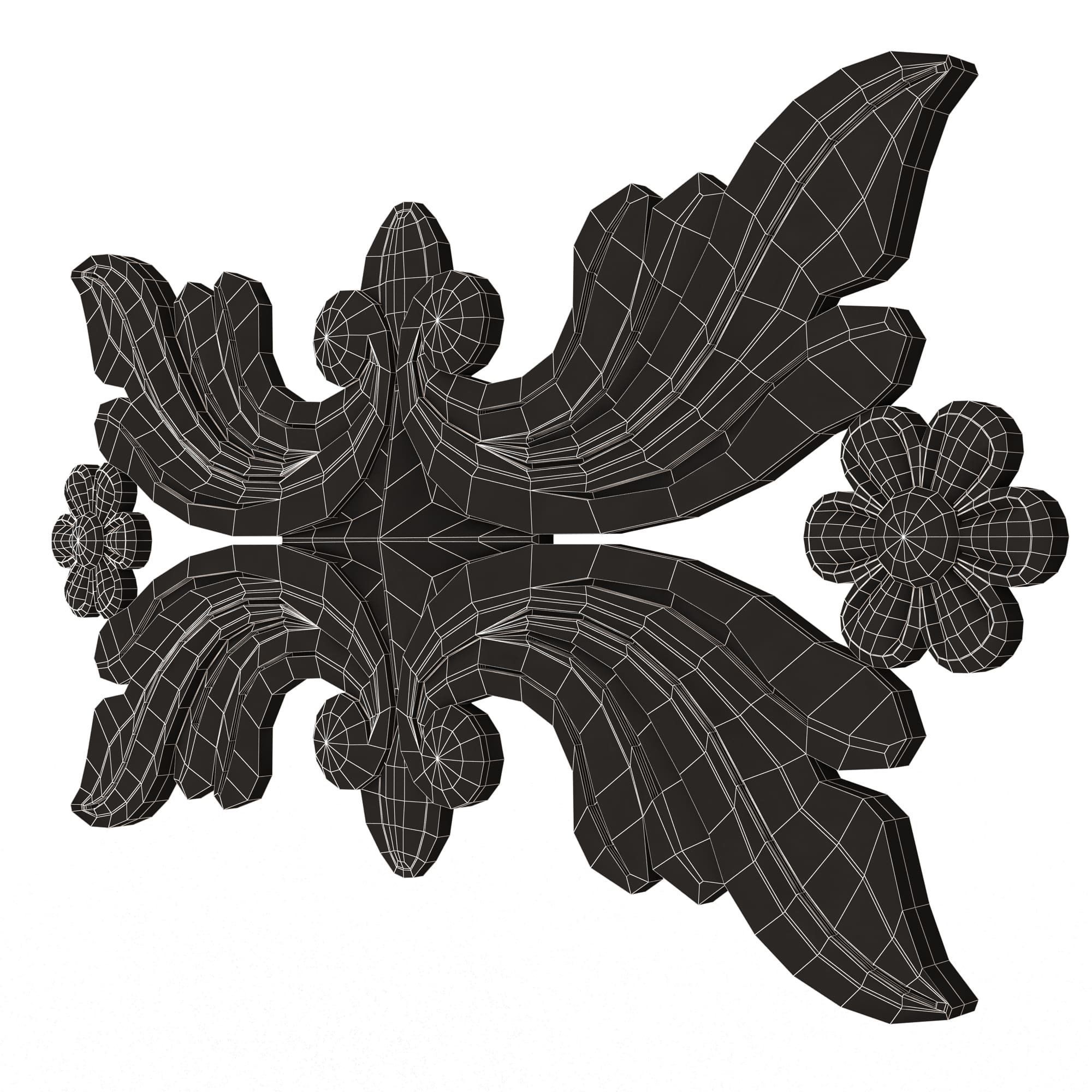 Collection of Carved Plaster Molding Decorations 02 Low-poly 3D model_84