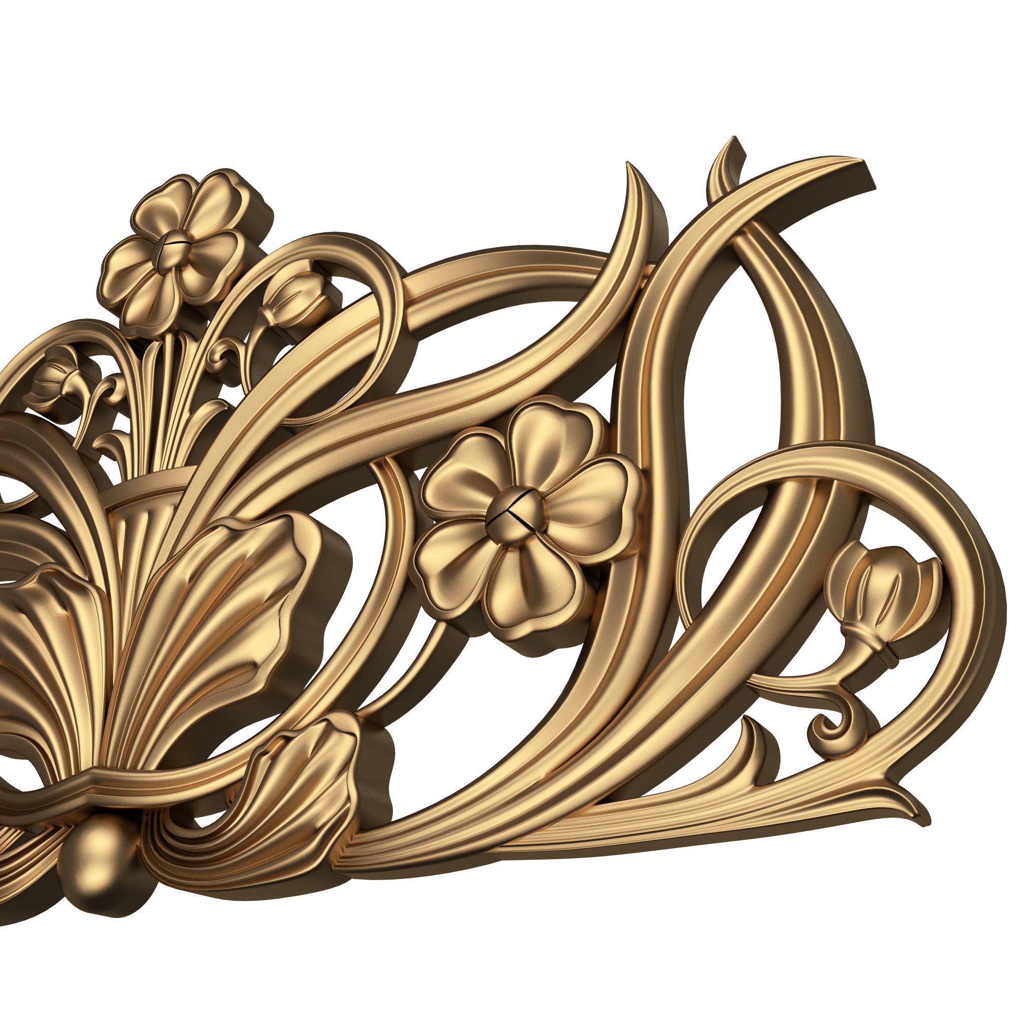 Collection of Carved Plaster Molding Decorations 02 Low-poly 3D model_34