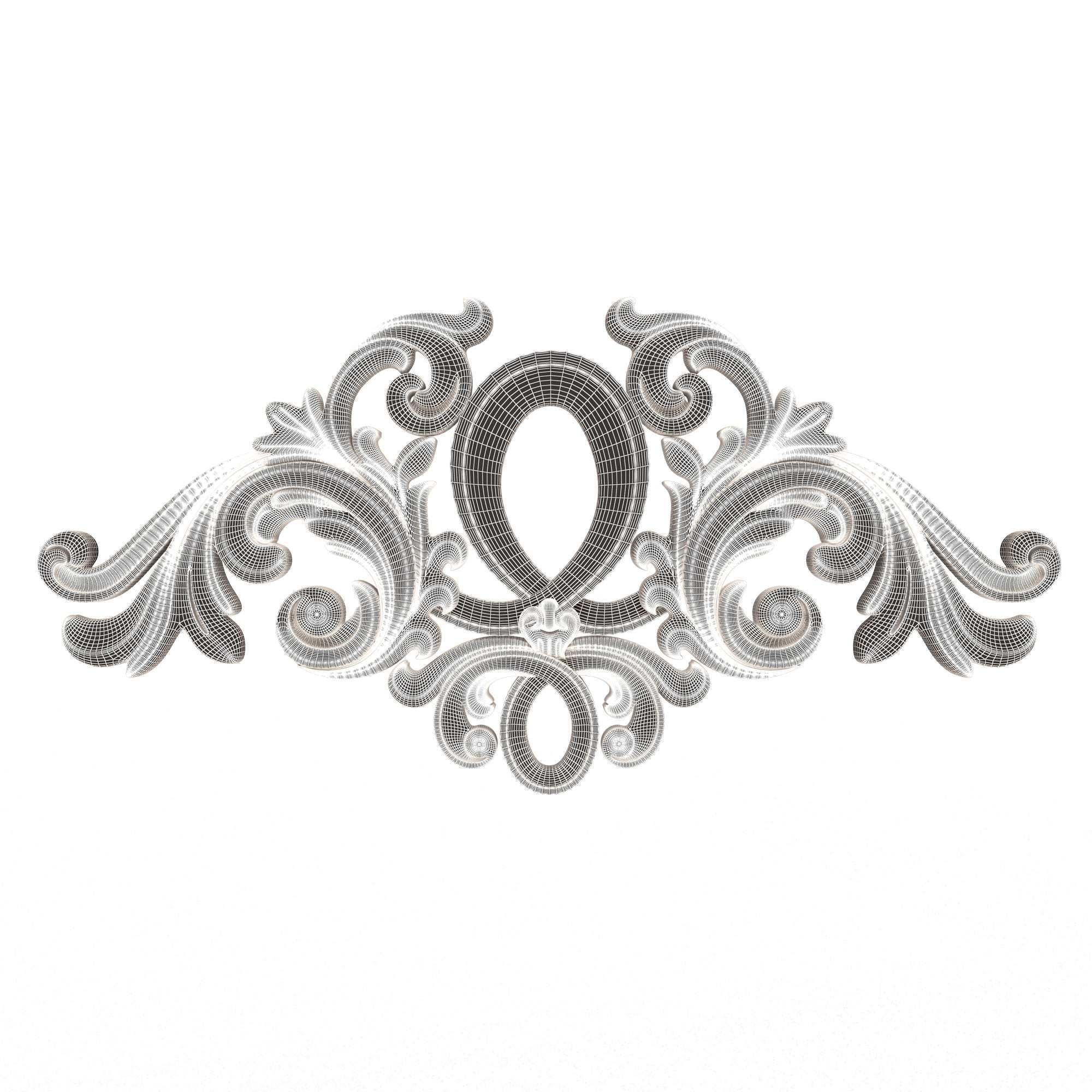 Collection of Carved Plaster Molding Decorations 02 Low-poly 3D model_38