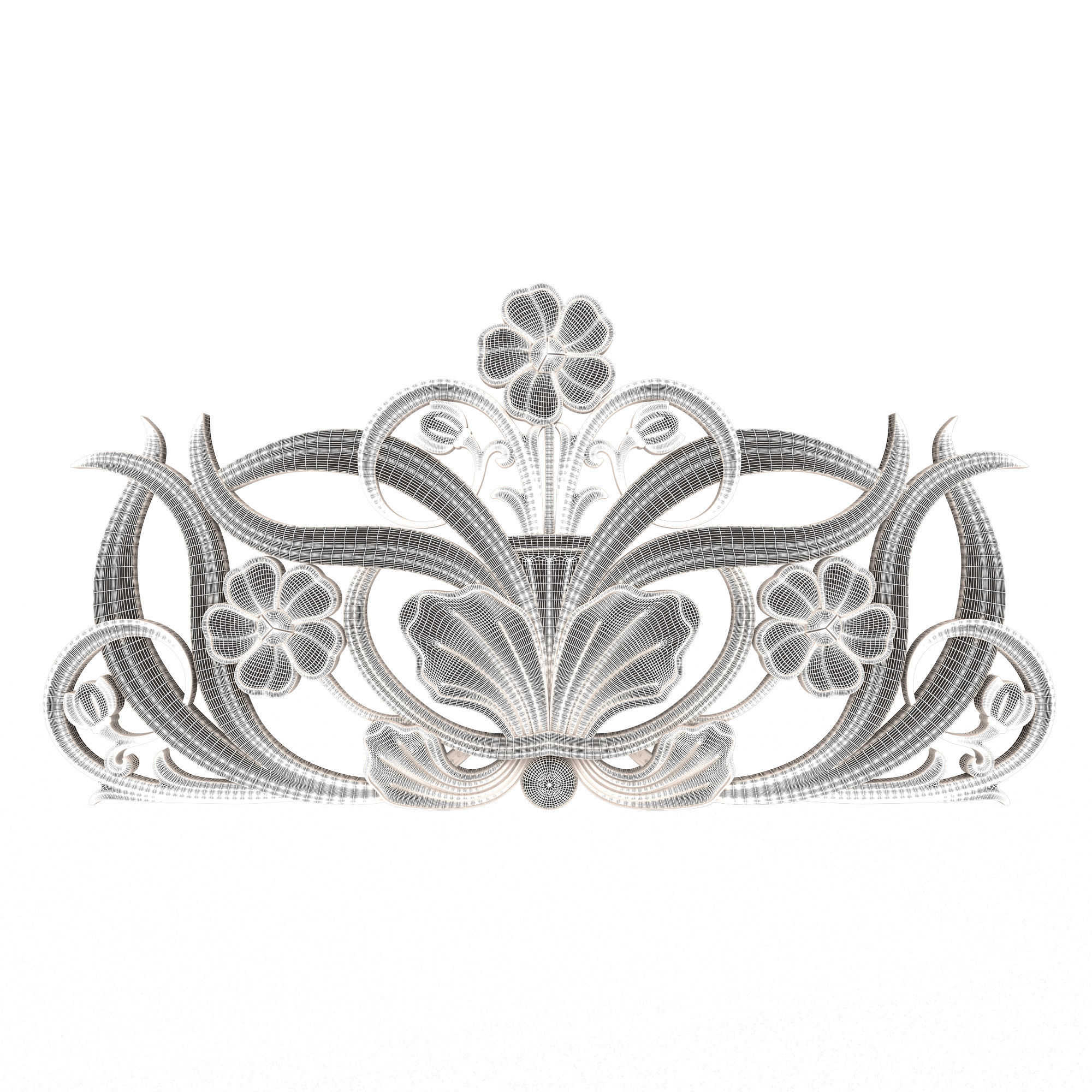 Collection of Carved Plaster Molding Decorations 02 Low-poly 3D model_47