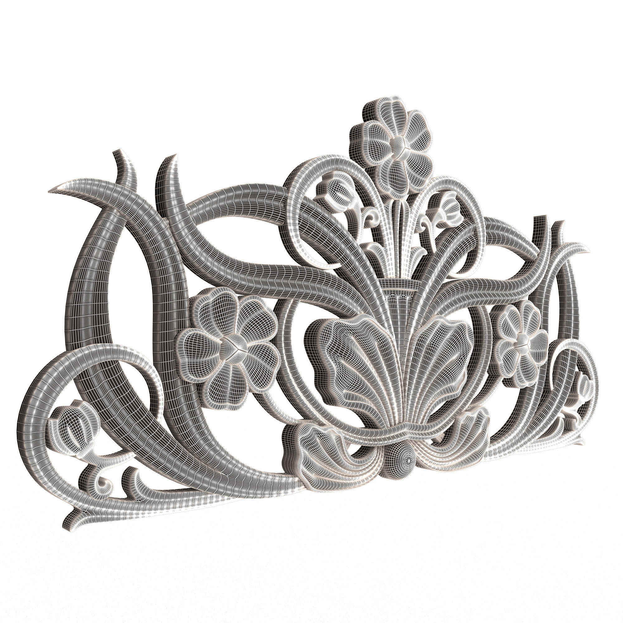 Collection of Carved Plaster Molding Decorations 02 Low-poly 3D model_45