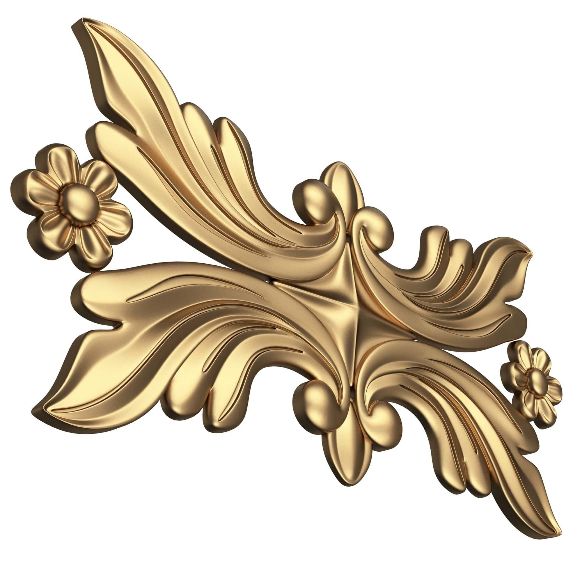 Collection of Carved Plaster Molding Decorations 02 Low-poly 3D model_17