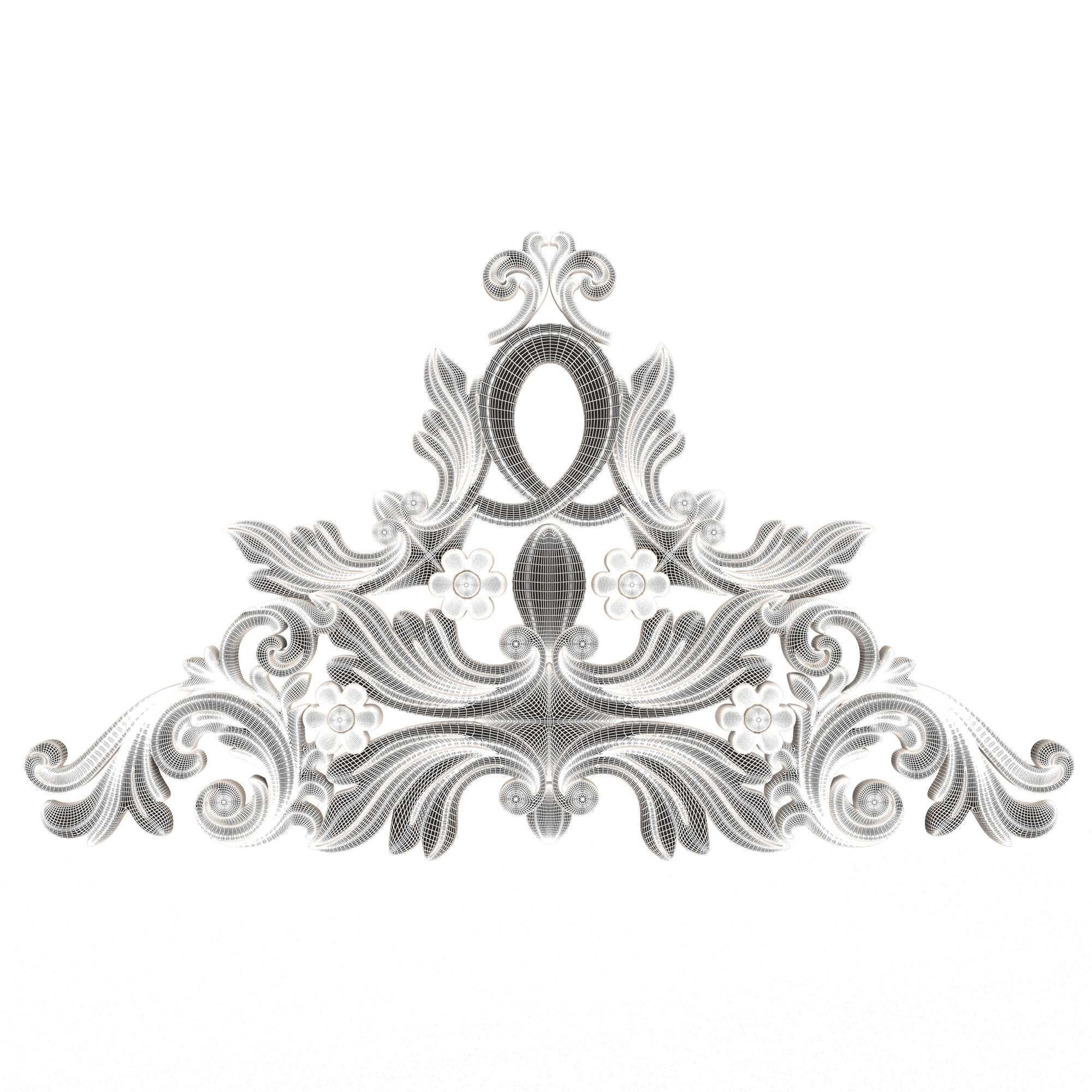 Collection of Carved Plaster Molding Decorations 02 Low-poly 3D model_61