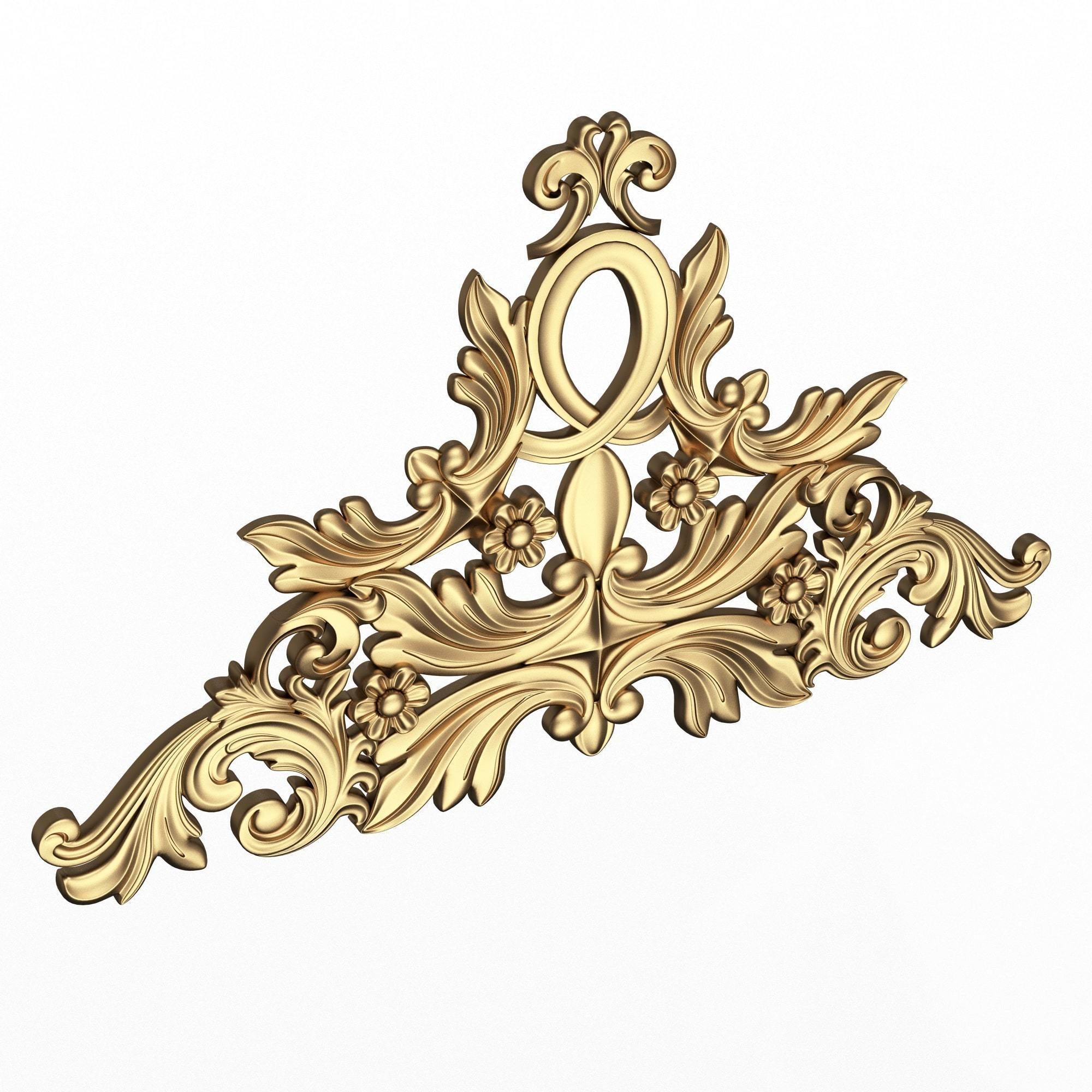 Collection of Carved Plaster Molding Decorations 02 Low-poly 3D model_29