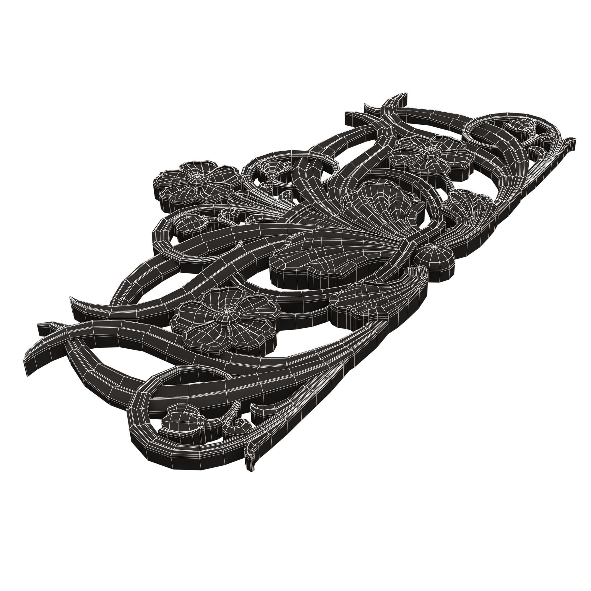 Collection of Carved Plaster Molding Decorations 02 Low-poly 3D model_74