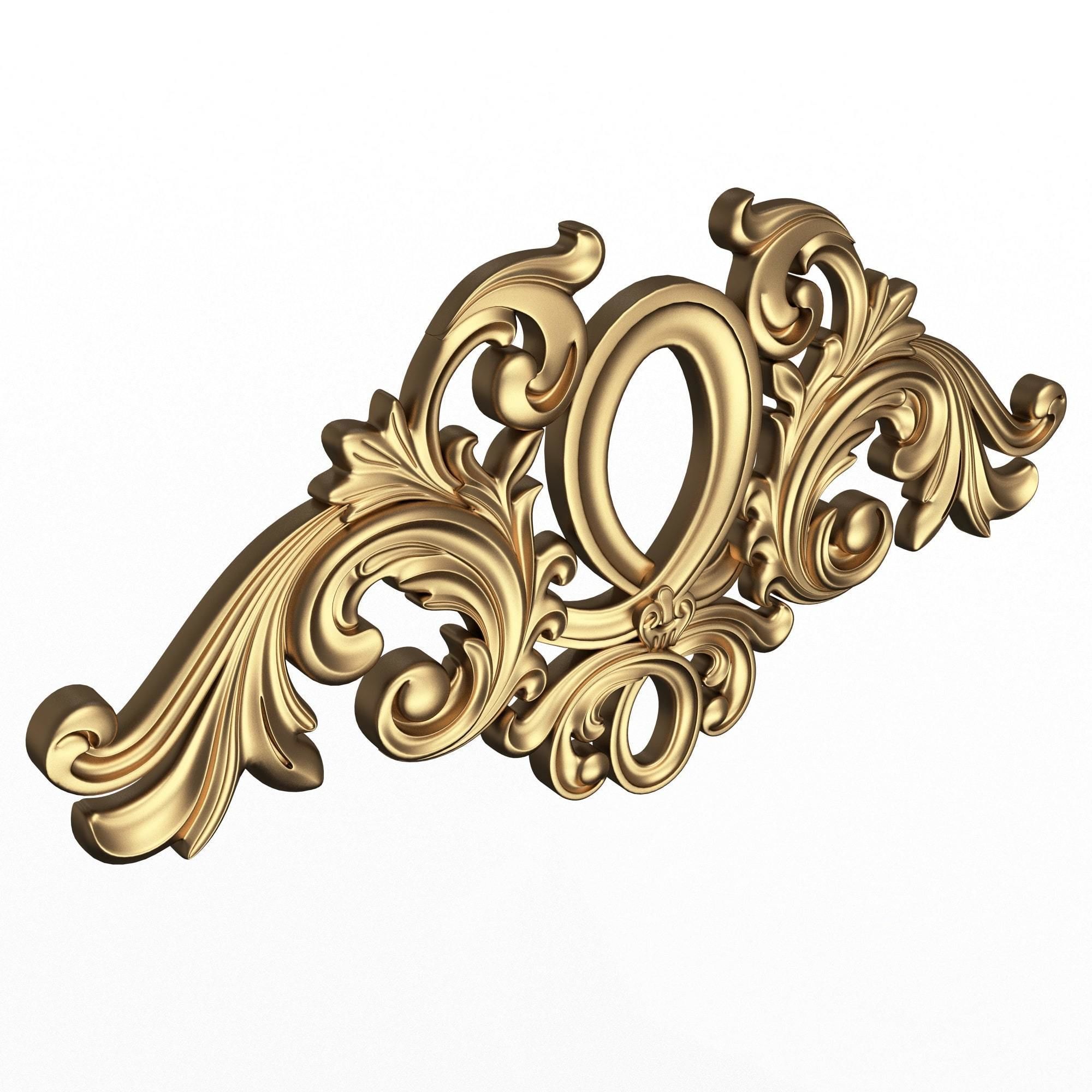 Collection of Carved Plaster Molding Decorations 02 Low-poly 3D model_11