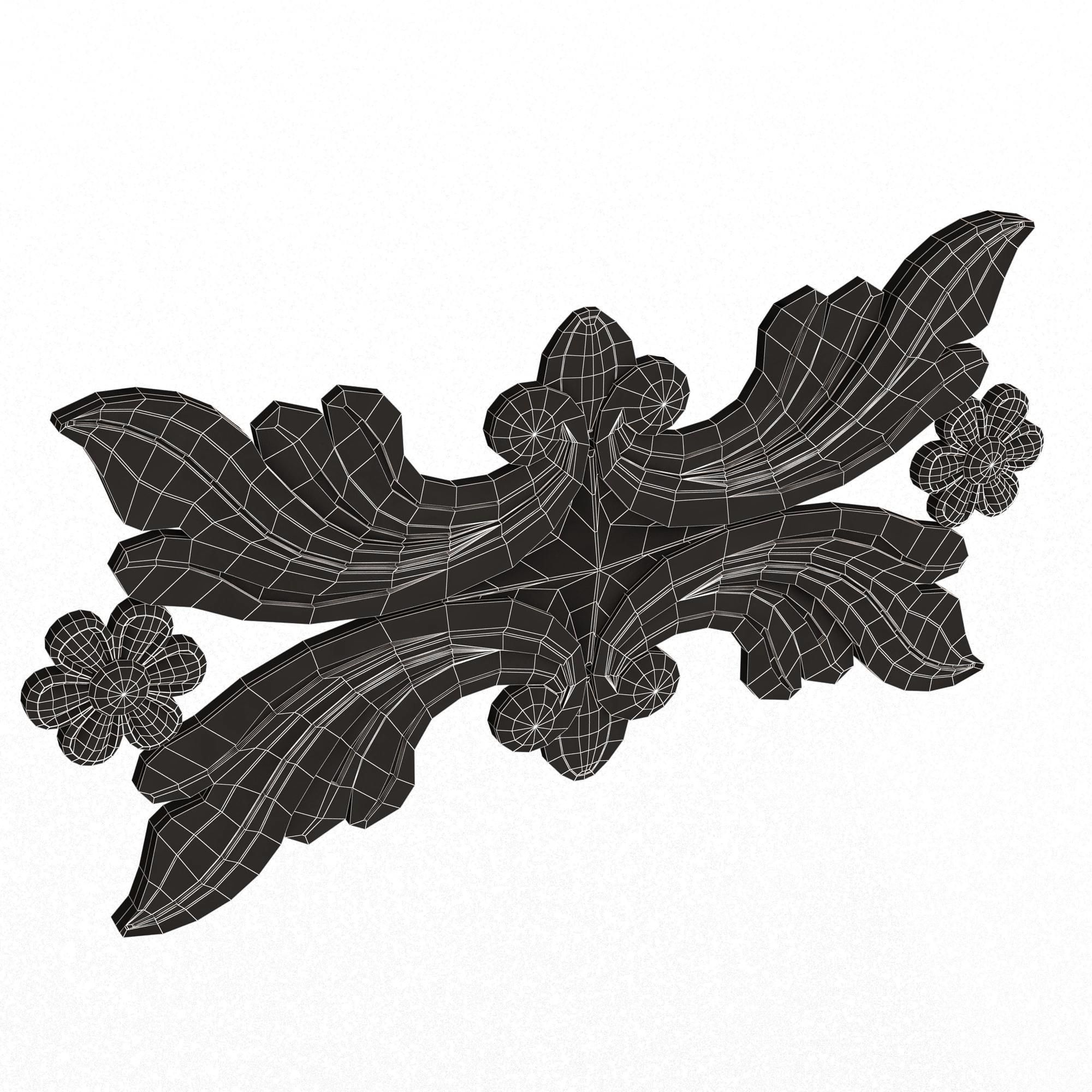 Collection of Carved Plaster Molding Decorations 02 Low-poly 3D model_89