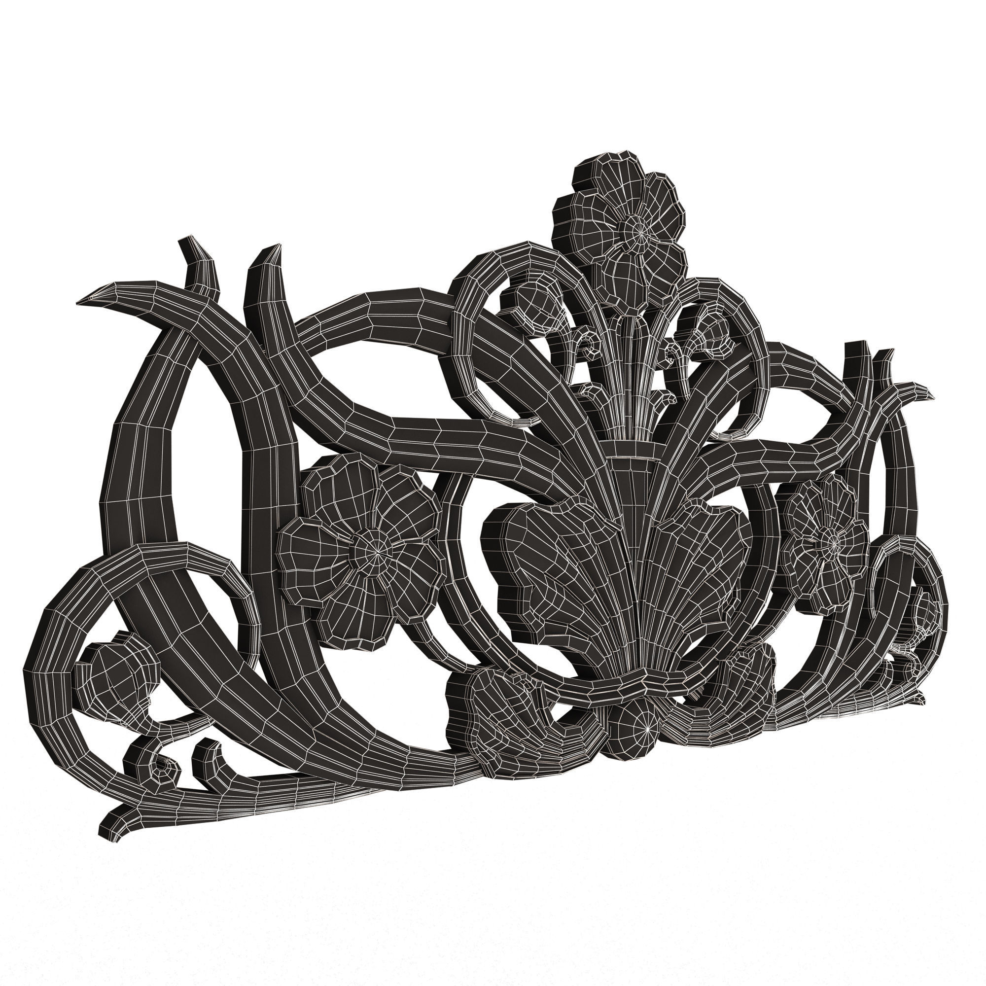 Collection of Carved Plaster Molding Decorations 02 Low-poly 3D model_73