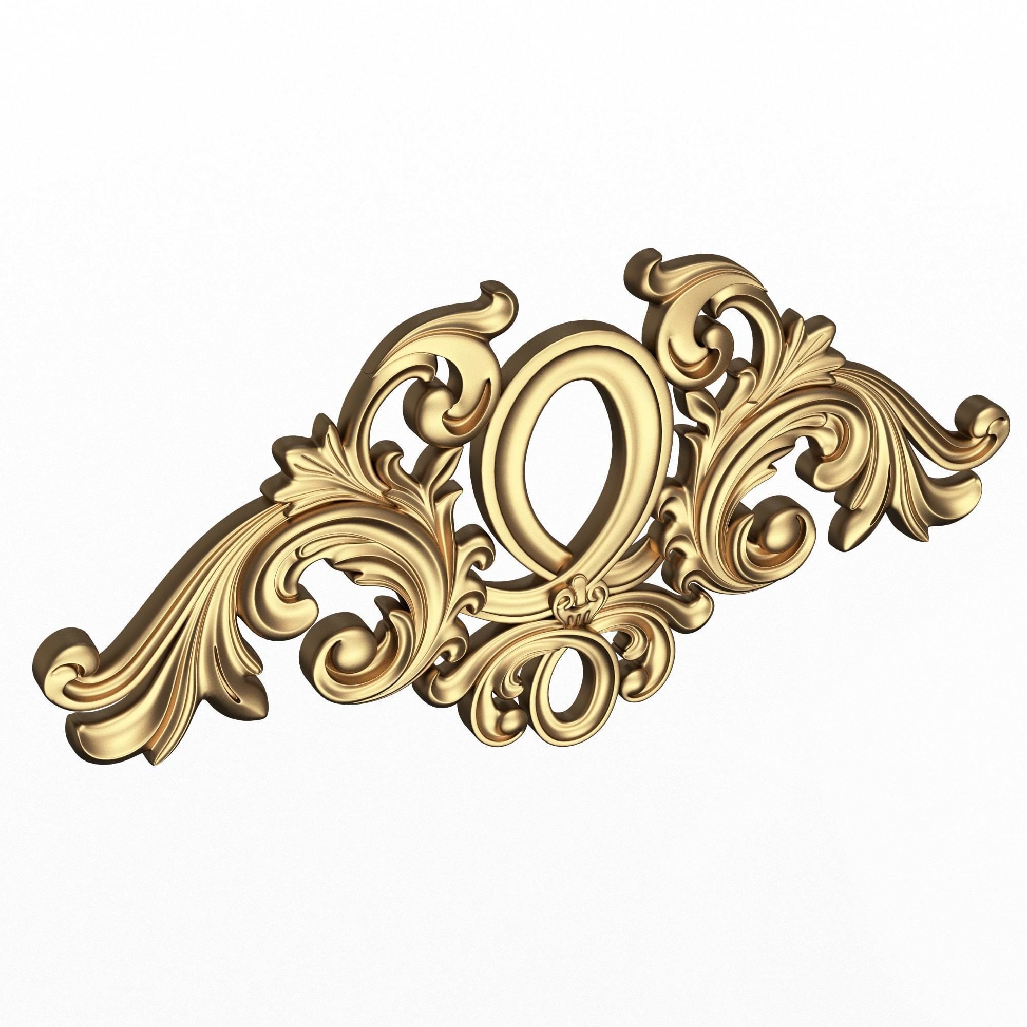 Collection of Carved Plaster Molding Decorations 02 Low-poly 3D model_9