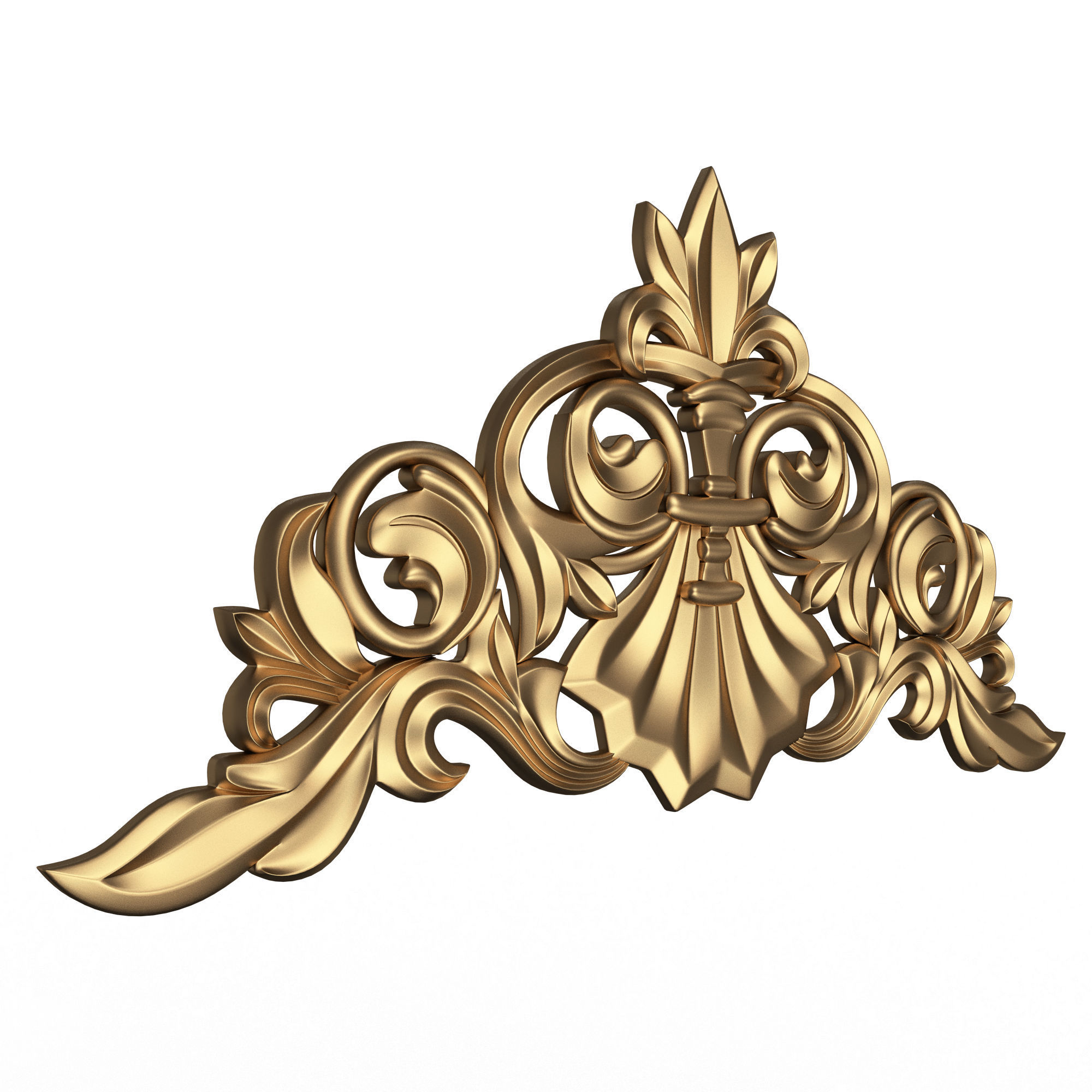 Collection of Carved Plaster Molding Decorations 02 Low-poly 3D model_7