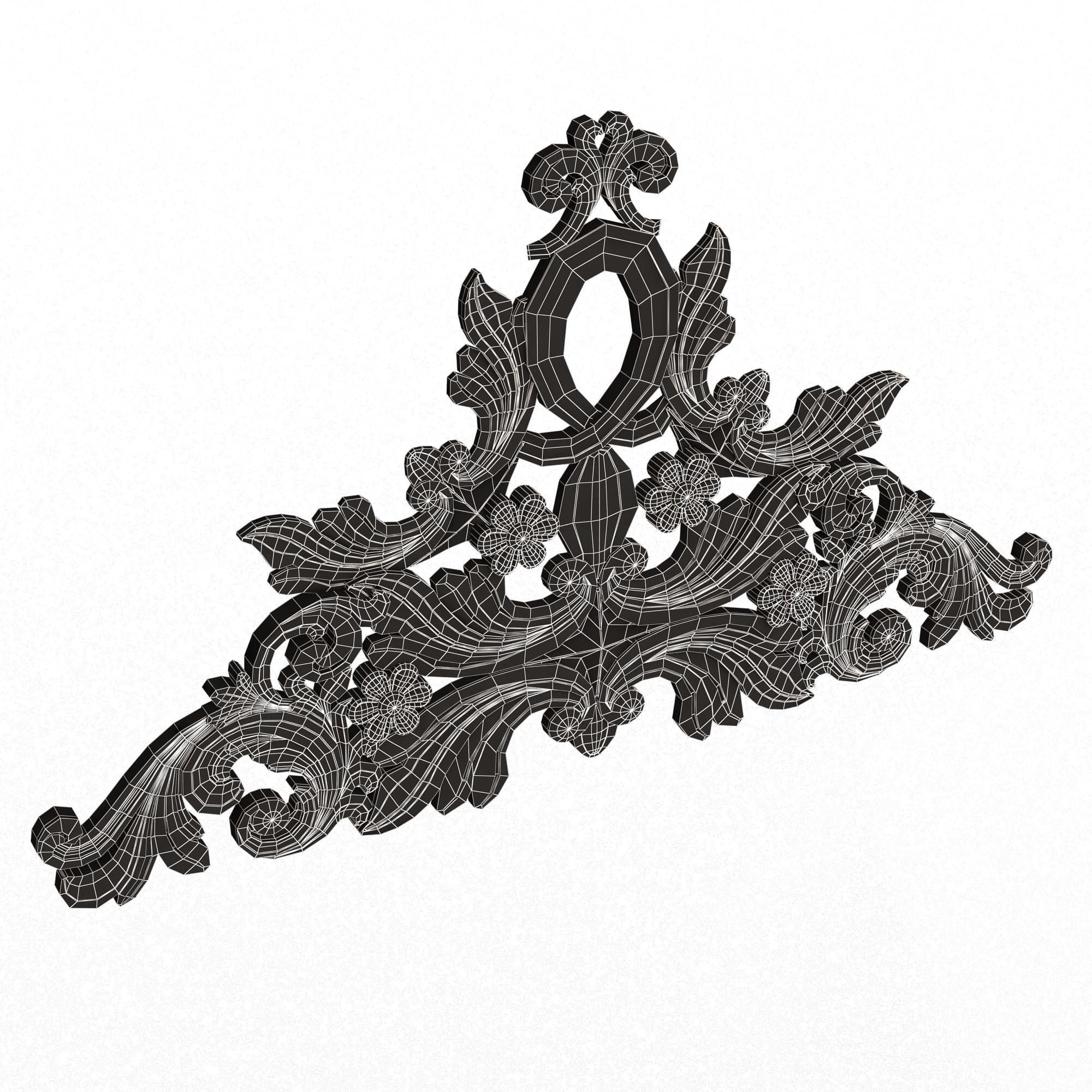 Collection of Carved Plaster Molding Decorations 02 Low-poly 3D model_99