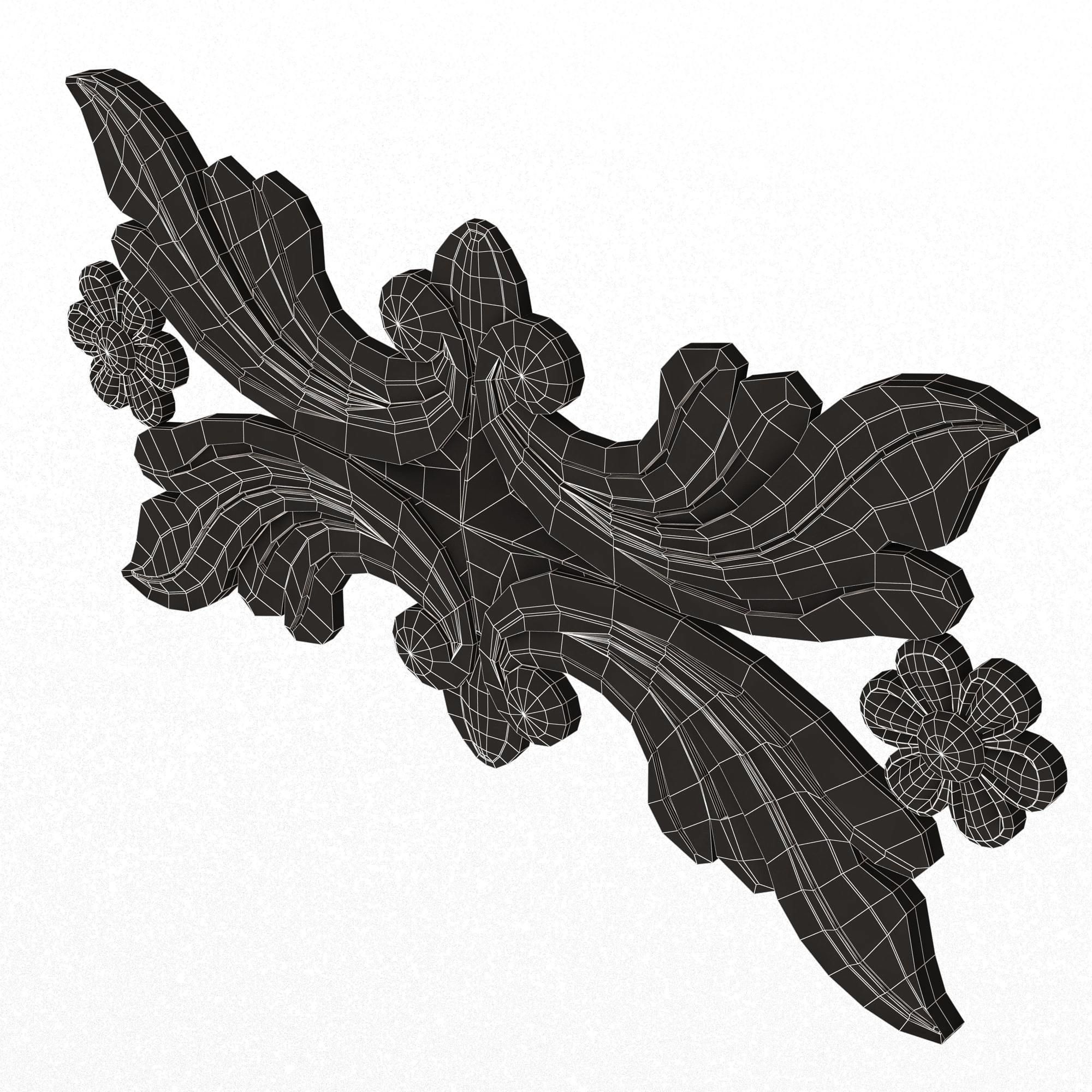 Collection of Carved Plaster Molding Decorations 02 Low-poly 3D model_94