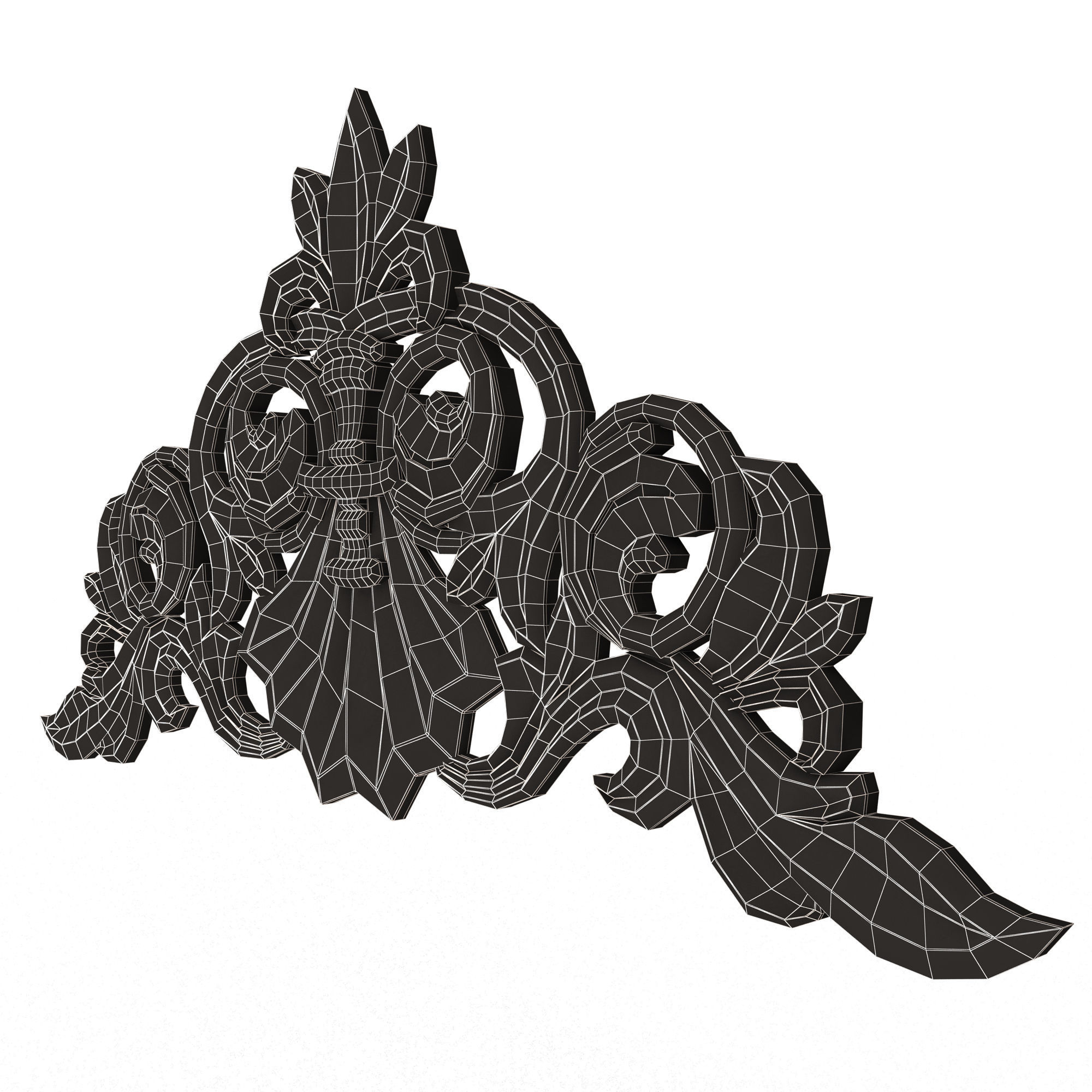 Collection of Carved Plaster Molding Decorations 02 Low-poly 3D model_67