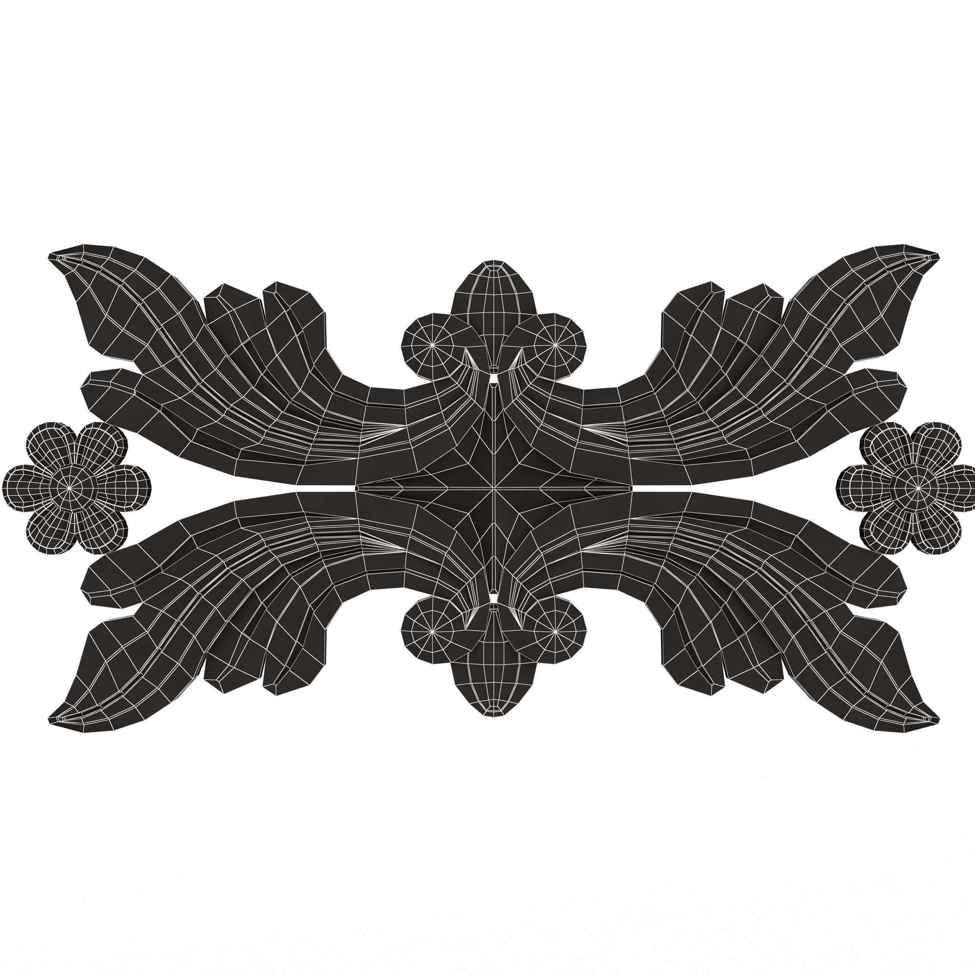 Collection of Carved Plaster Molding Decorations 02 Low-poly 3D model_83